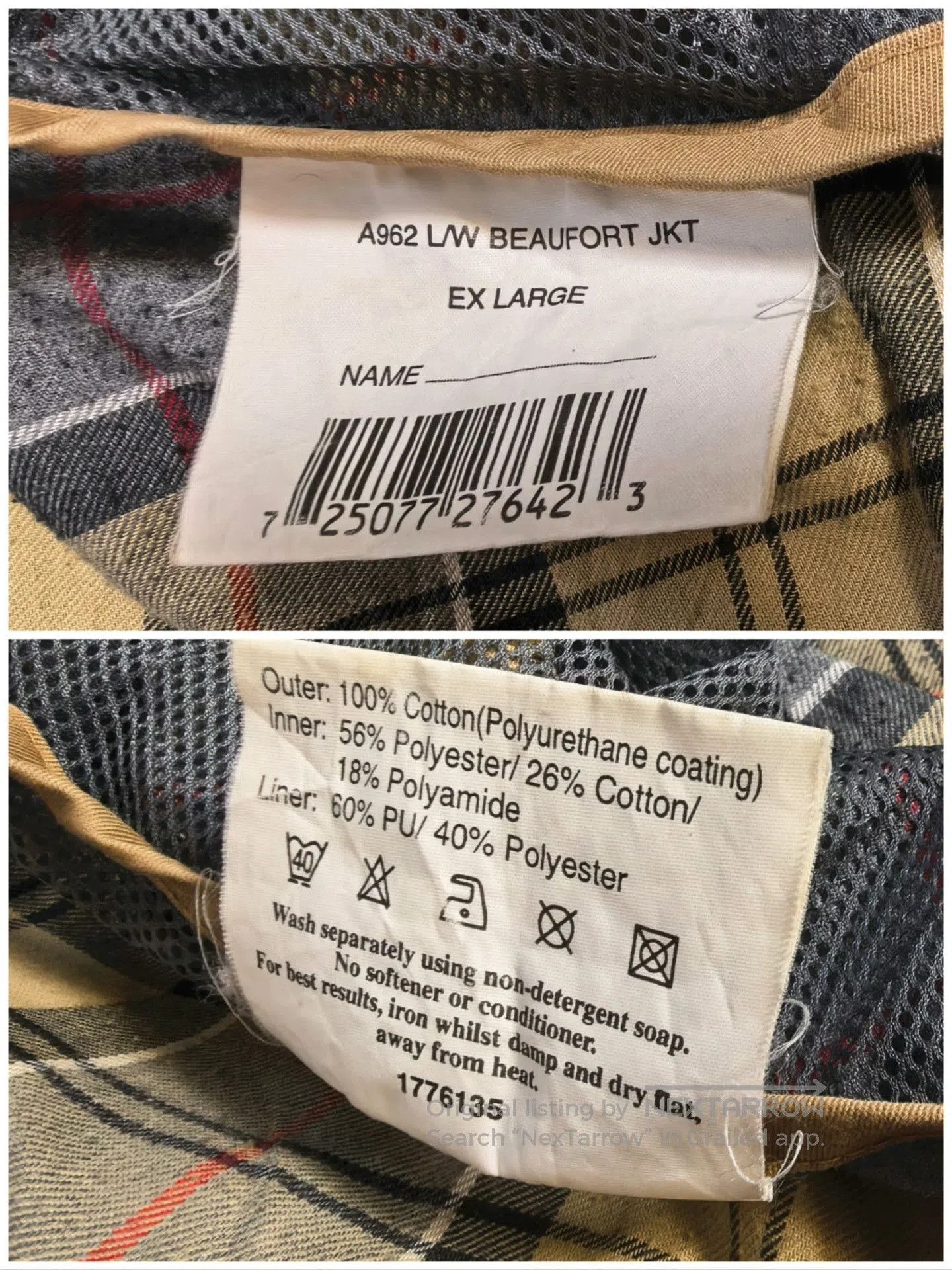 Vintage Vintage Barbour Beaufort Waxless Jacket. Size US XL / EU 56 / 4 - 8 Thumbnail