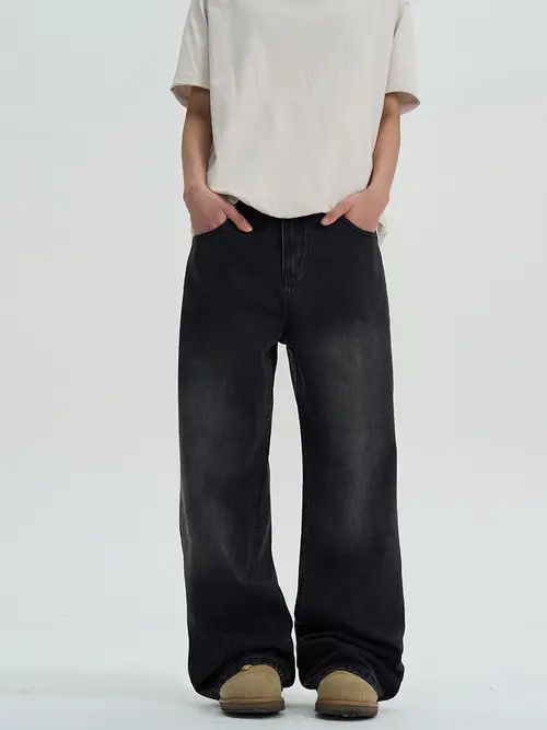 Japanese Brand Mayumi x Hanai Black Washed Baggy Denim Jeans Size US 33 - 8 Thumbnail