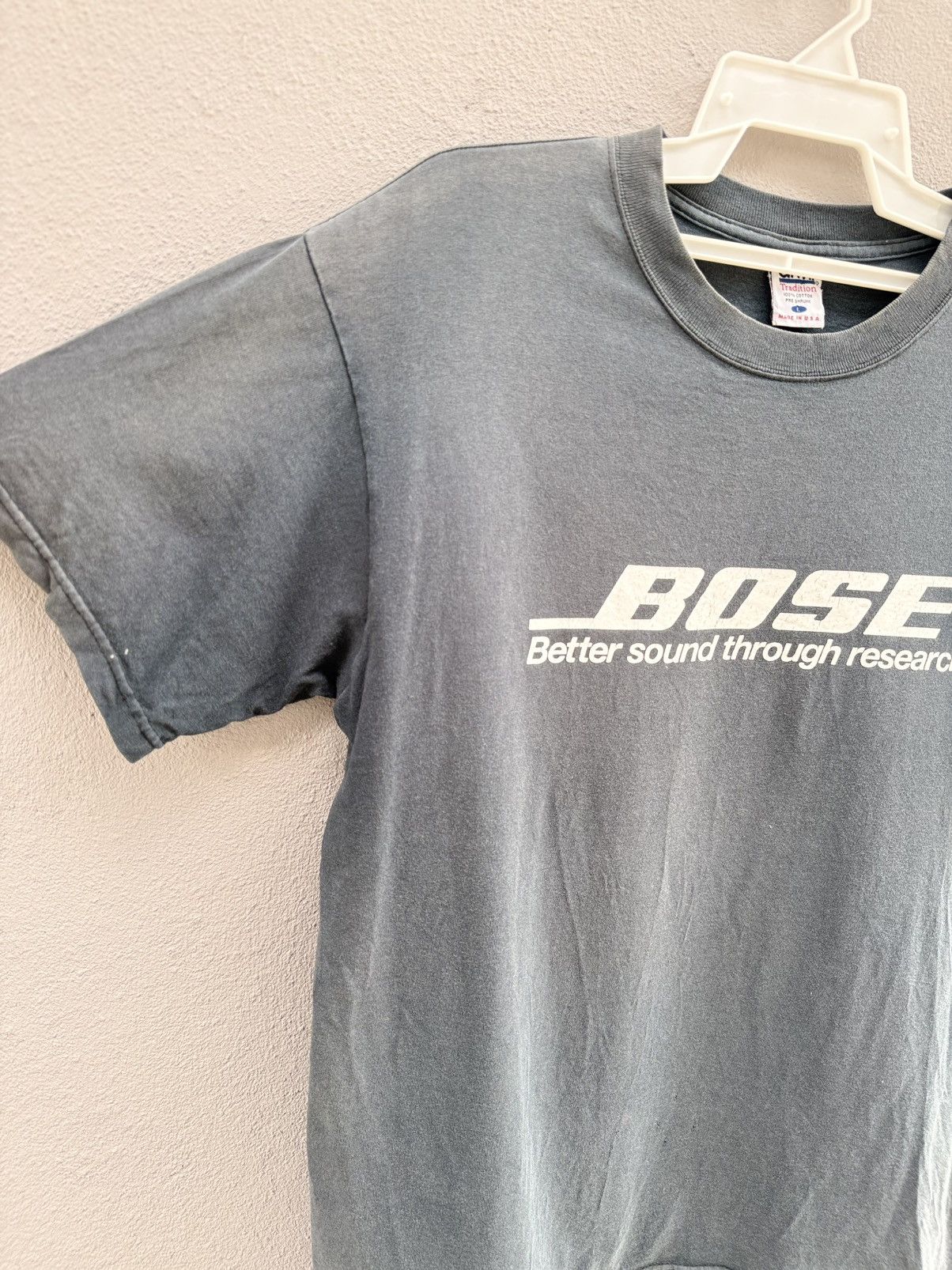 Sony Thrashed Vintage 90s Bose Batter Sound Through Research Tee Size US L / EU 52-54 / 3 - 4 Thumbnail