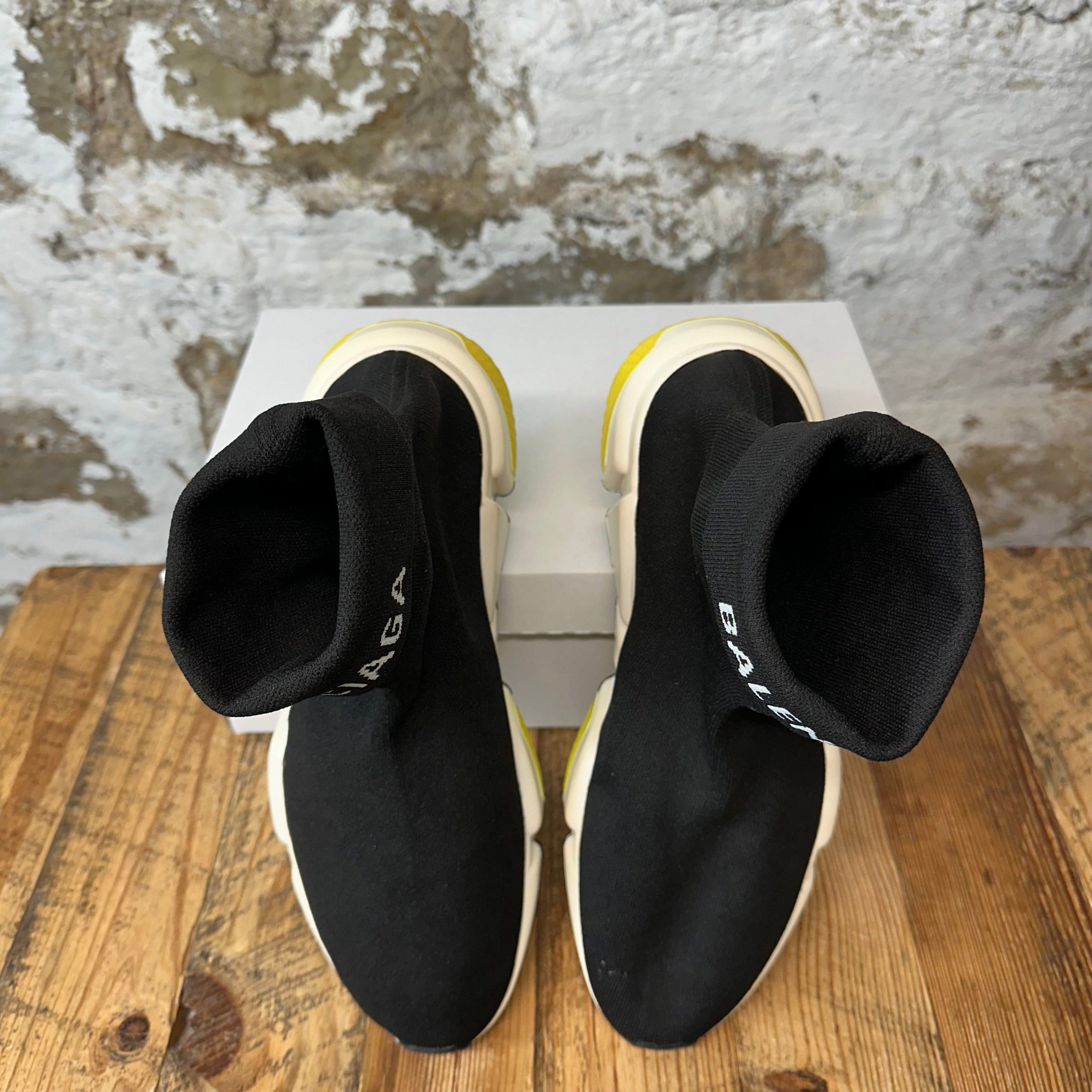 Balenciaga Balenciaga Sock Runner Black White Yellow Sneaker Sz 10 (43) Size US 10 / EU 43 - 4 Thumbnail