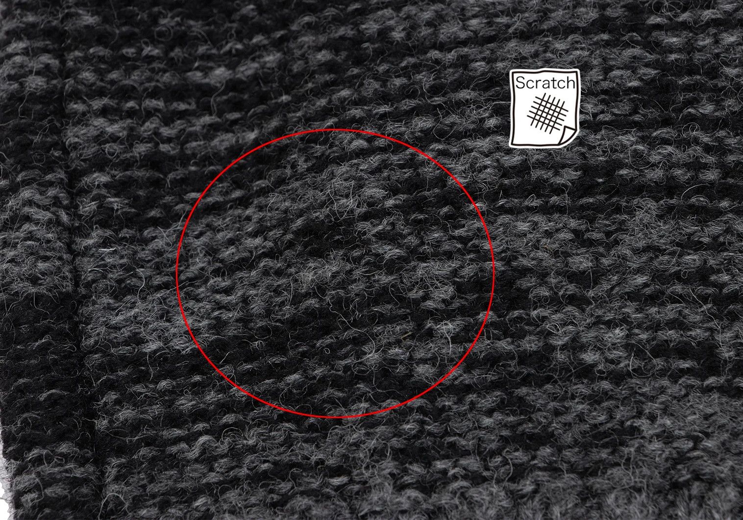 Wool Melange Knit Cardigan in Gray and Black Size L