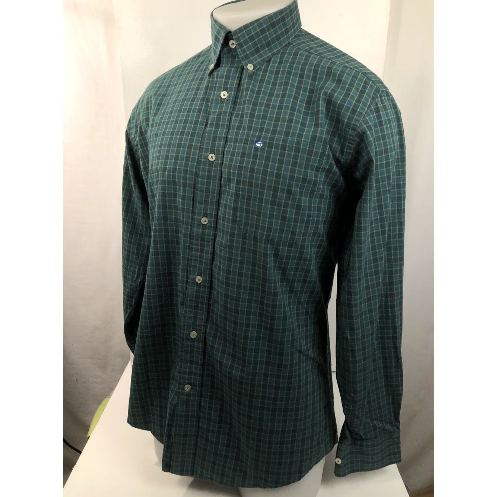 Southern Tide SOUTHERN TIDE Classic Fit Button-Up M Shirt Fish Embroidered Plaid Green/Tan Military/Logo? Size US M / EU 48-50 / 2 - 4 Thumbnail