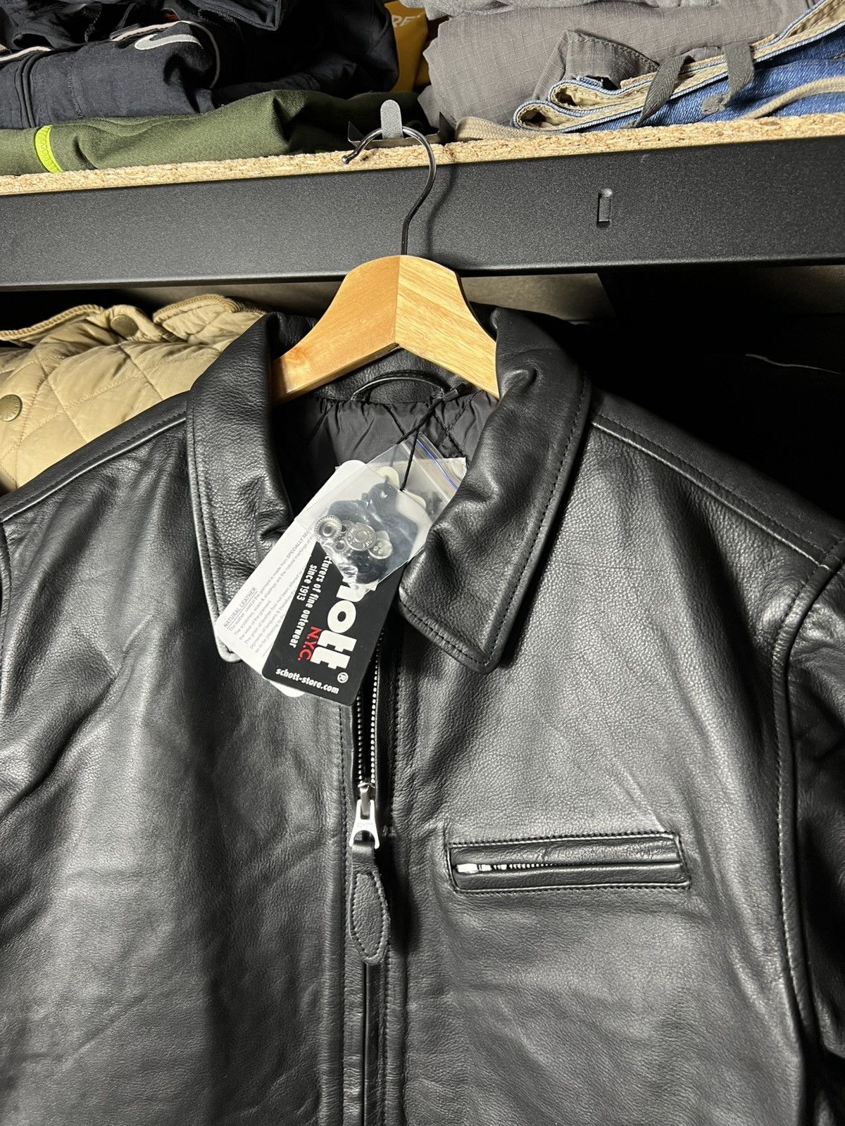 Schott 🖤 Schott NYC Black Leather Jacket Vintage Style Biker Size L Size US L / EU 52-54 / 3 - 9 Thumbnail