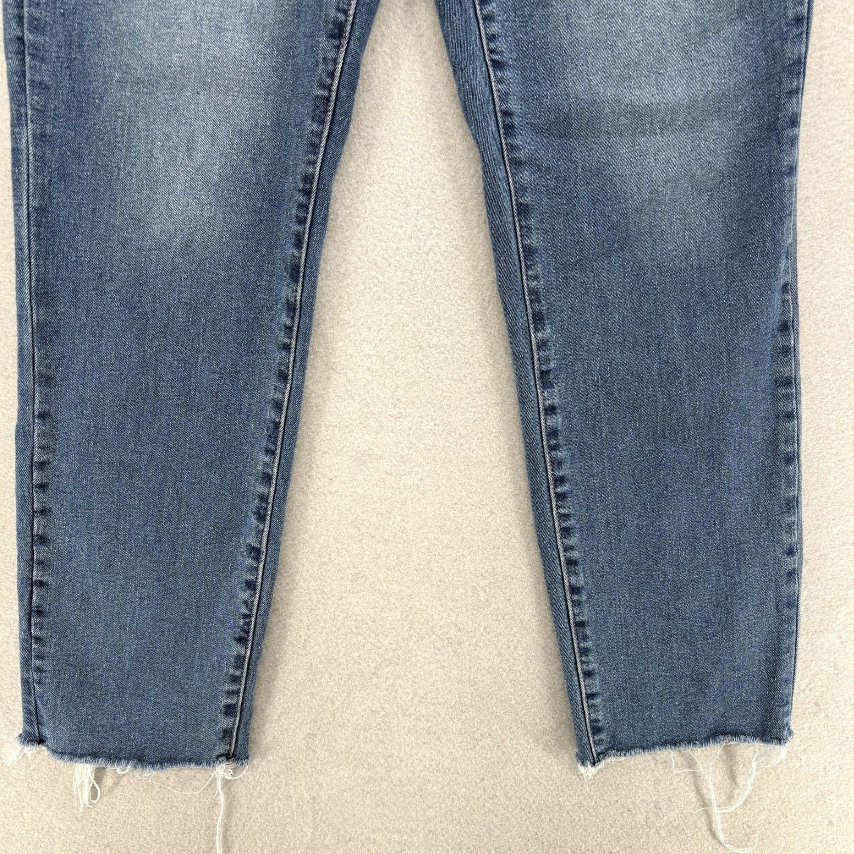 Nicole Miller Nicole Miller Nomad High Rise Slim Jeans Womens 6 Blue Raw Hem Crop Stretch Pant Size 28" / US 6 / IT 42 - 3 Thumbnail