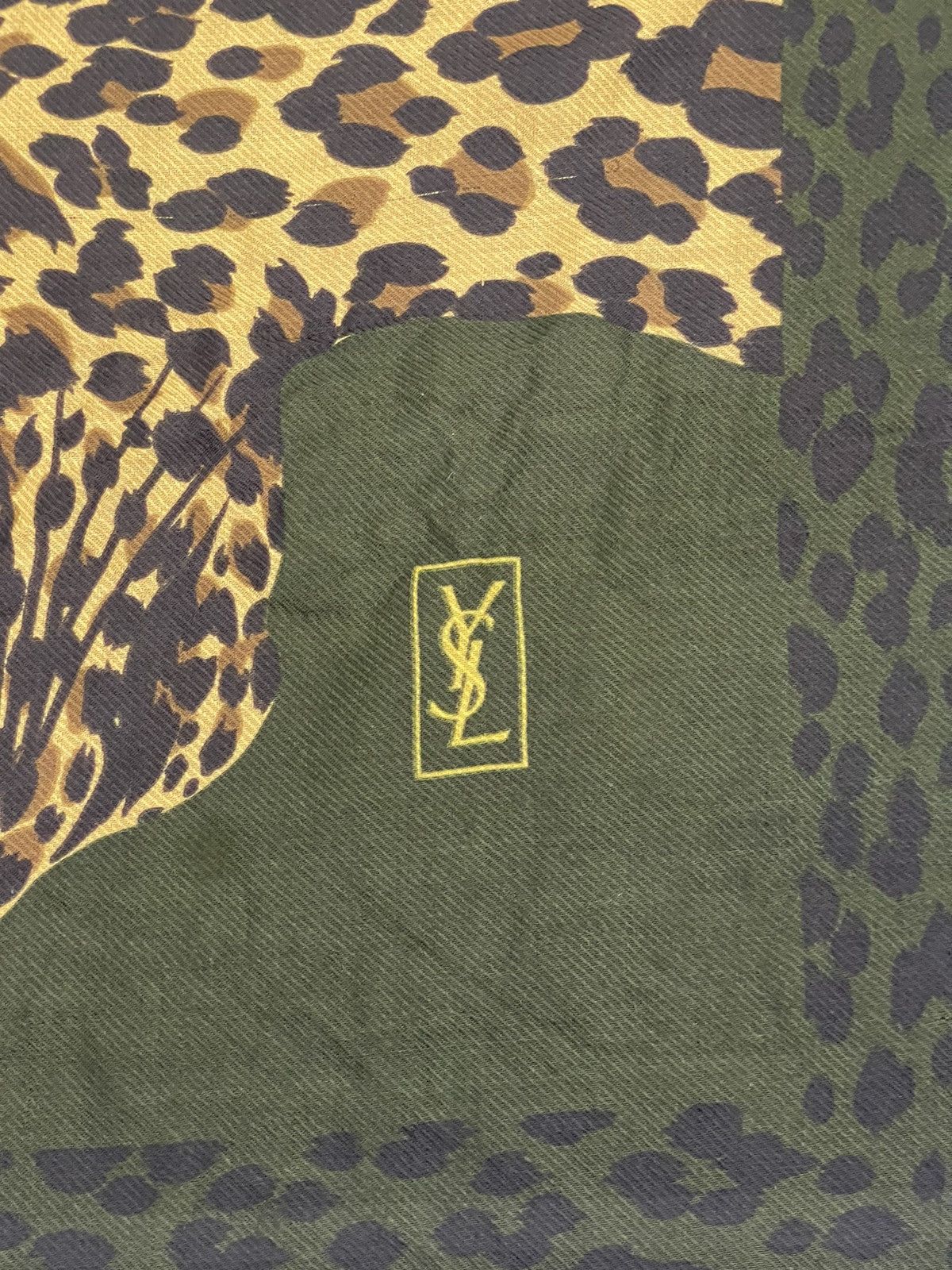 Yves Saint Laurent Vtg Yves Saint Laurent Leopard Panther Silk Wool Scarf Large Size ONE SIZE - 9 Thumbnail