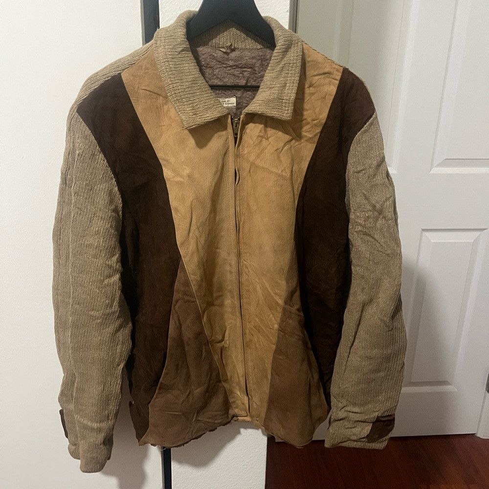 Other ULTRA RARE VINTAGE 50S 3 TONEKNIT WOOL & LEATHER JACKET Size US XL / EU 56 / 4 - 1 Thumbnail
