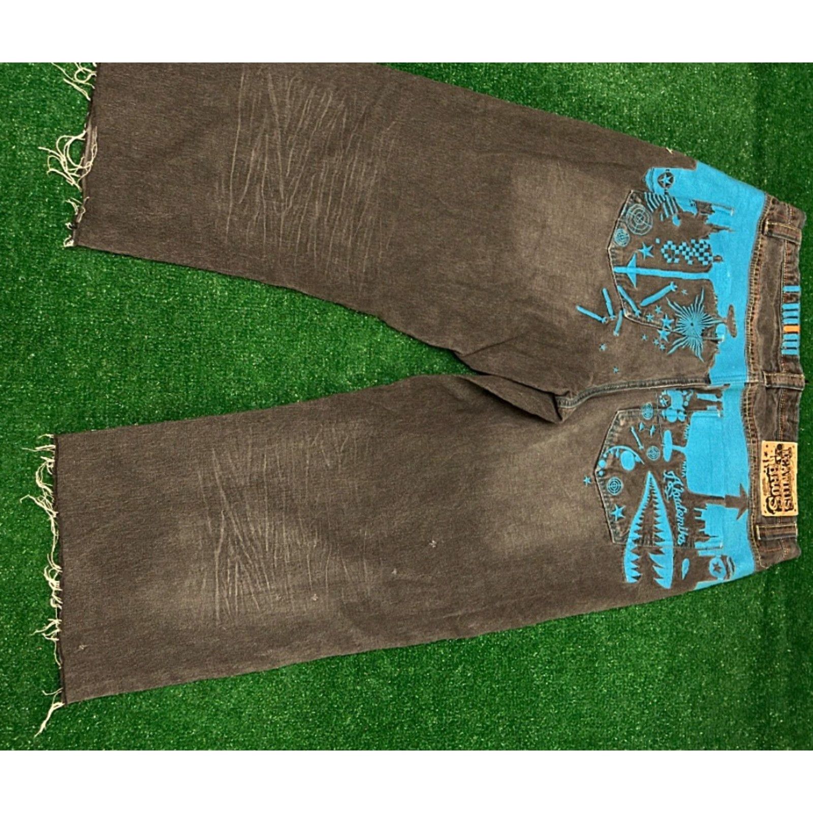 Akademiks VINTAGE Akademiks Jeans Men's 38 Baggy Cut Off Distressed Grunge Skater Y2K Wide-Leg Distressed Jeans Size US 38 / EU 54 - 3 Thumbnail