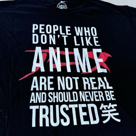 Other NEW LOST GODS ANIME PEOPLE QUOTE BLACK T-SHIRT SZ EXTRA LARG Size US XL / EU 56 / 4 - 3 Thumbnail