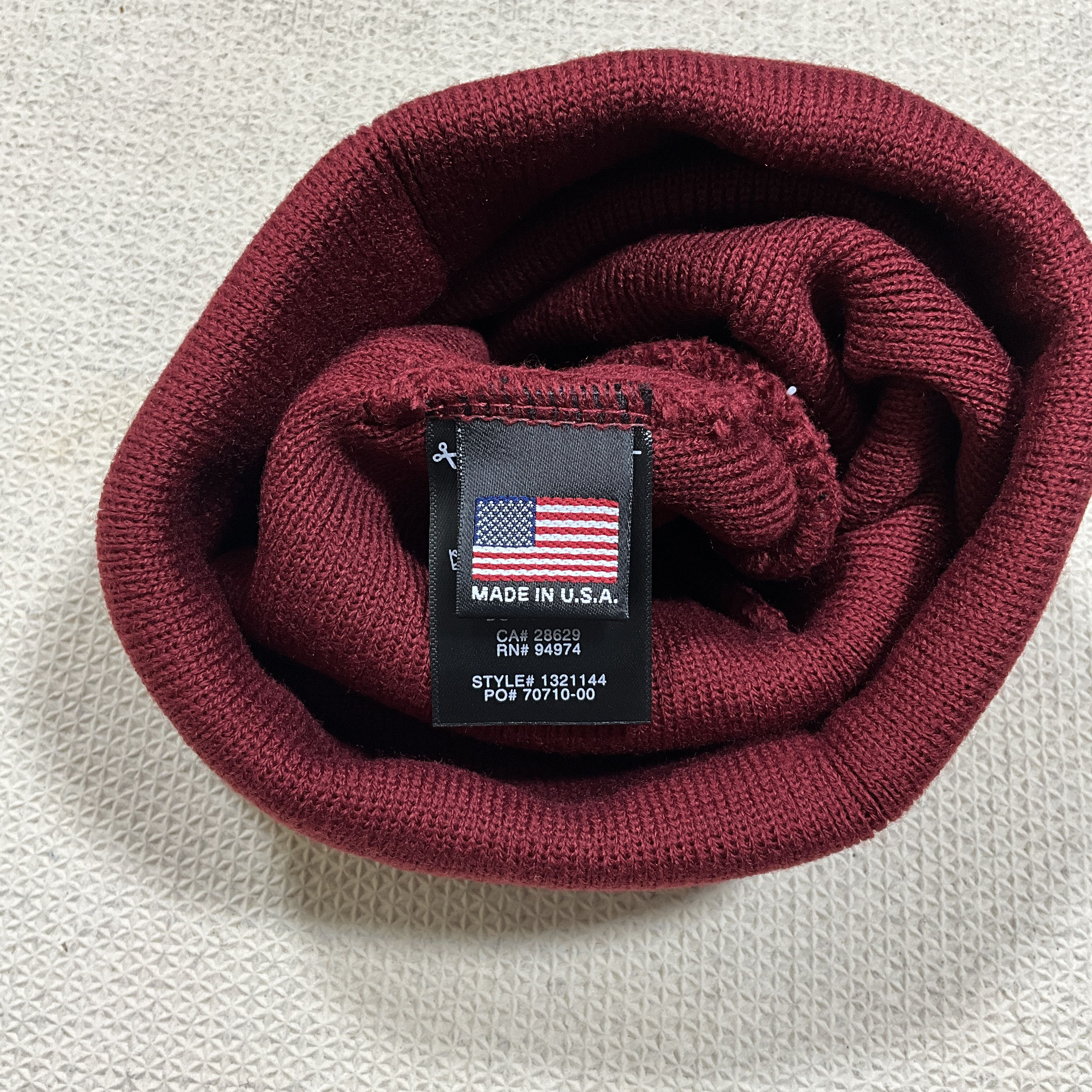 Stussy STUSSY BIG STOCK BURGUNDY BEANIE HAT Size ONE SIZE - 5 Thumbnail