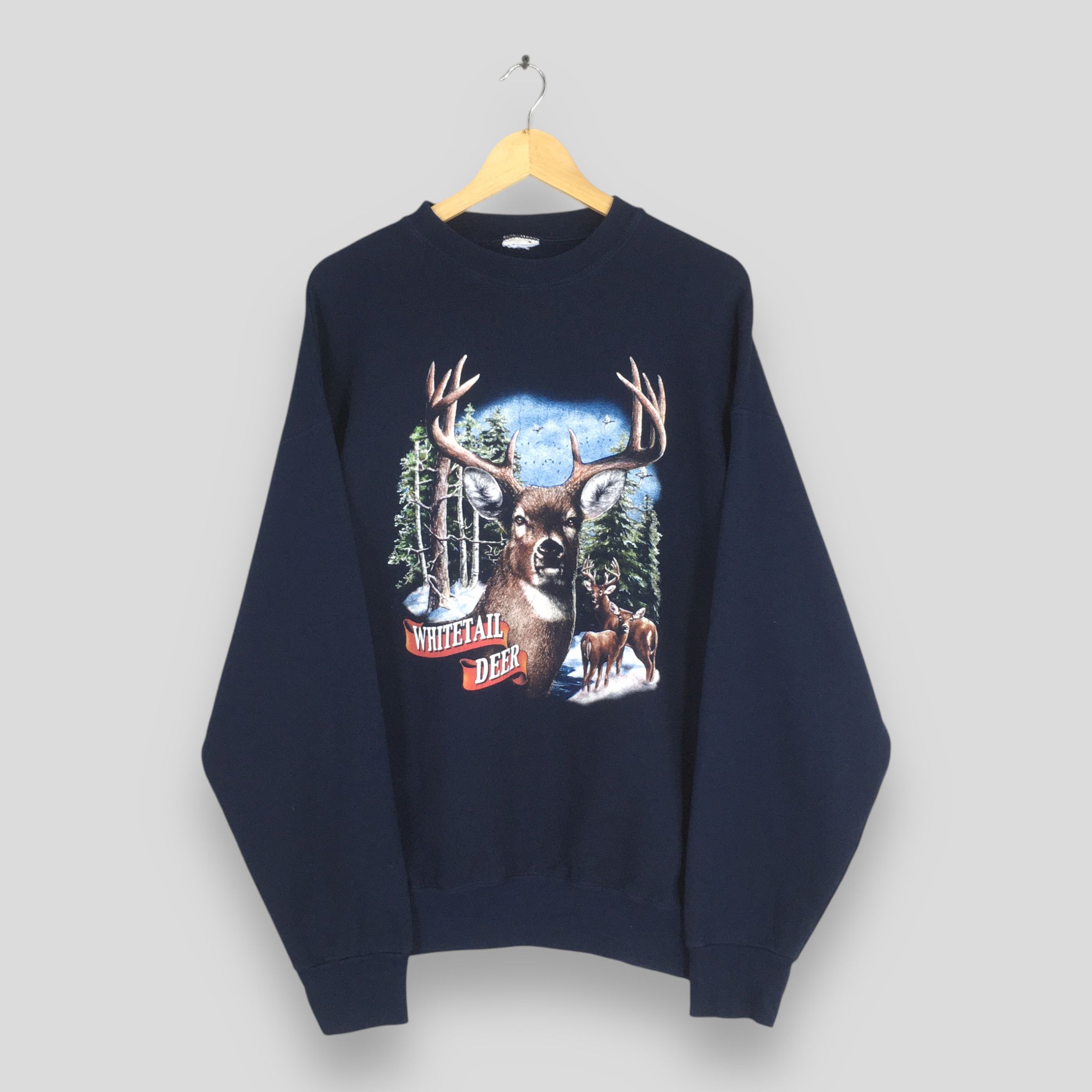 Vintage Whitetail Deer Animal Sweatshirt 2XLarge