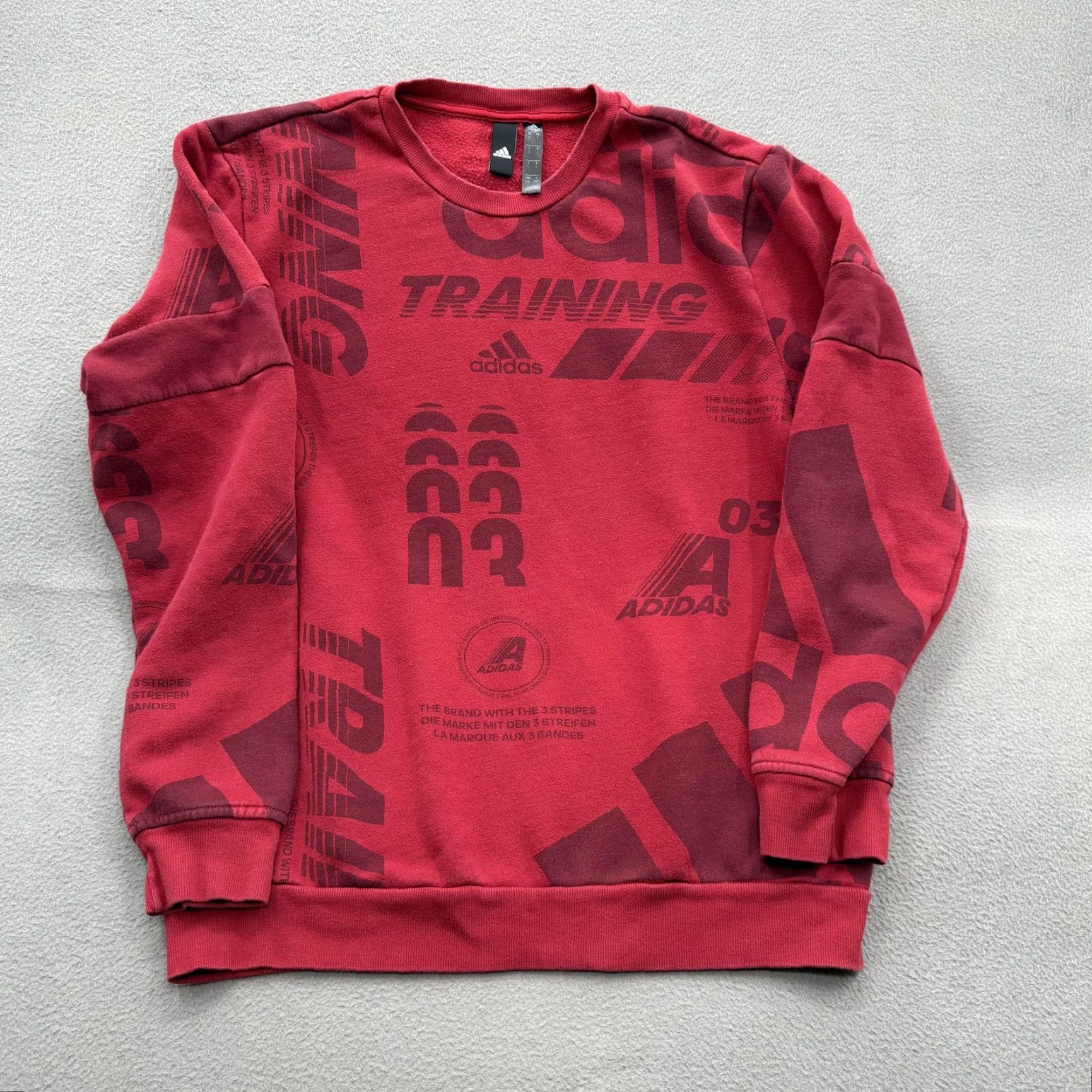 Adidas VINTAGE Adidas Sweatshirt Mens L Red Training Graphic Pullover Fleece Crewneck Size US L / EU 52-54 / 3 - 2 Thumbnail