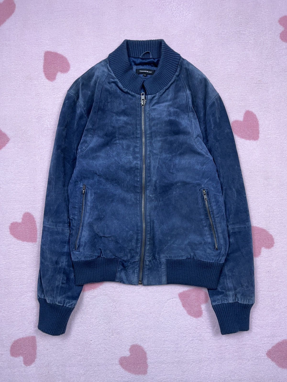 Other ➕ vintage suede ocean blue bomber jacket faded leather jackt Size US M / EU 48-50 / 2 - 1 Thumbnail