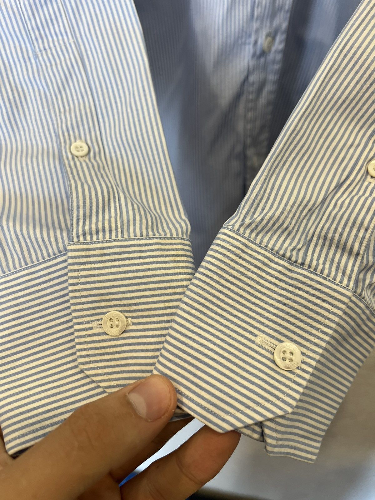 Gucci Gucci Tom Ford White Classic Shirt Button Mens Blue Size US L / EU 52-54 / 3 - 8 Thumbnail