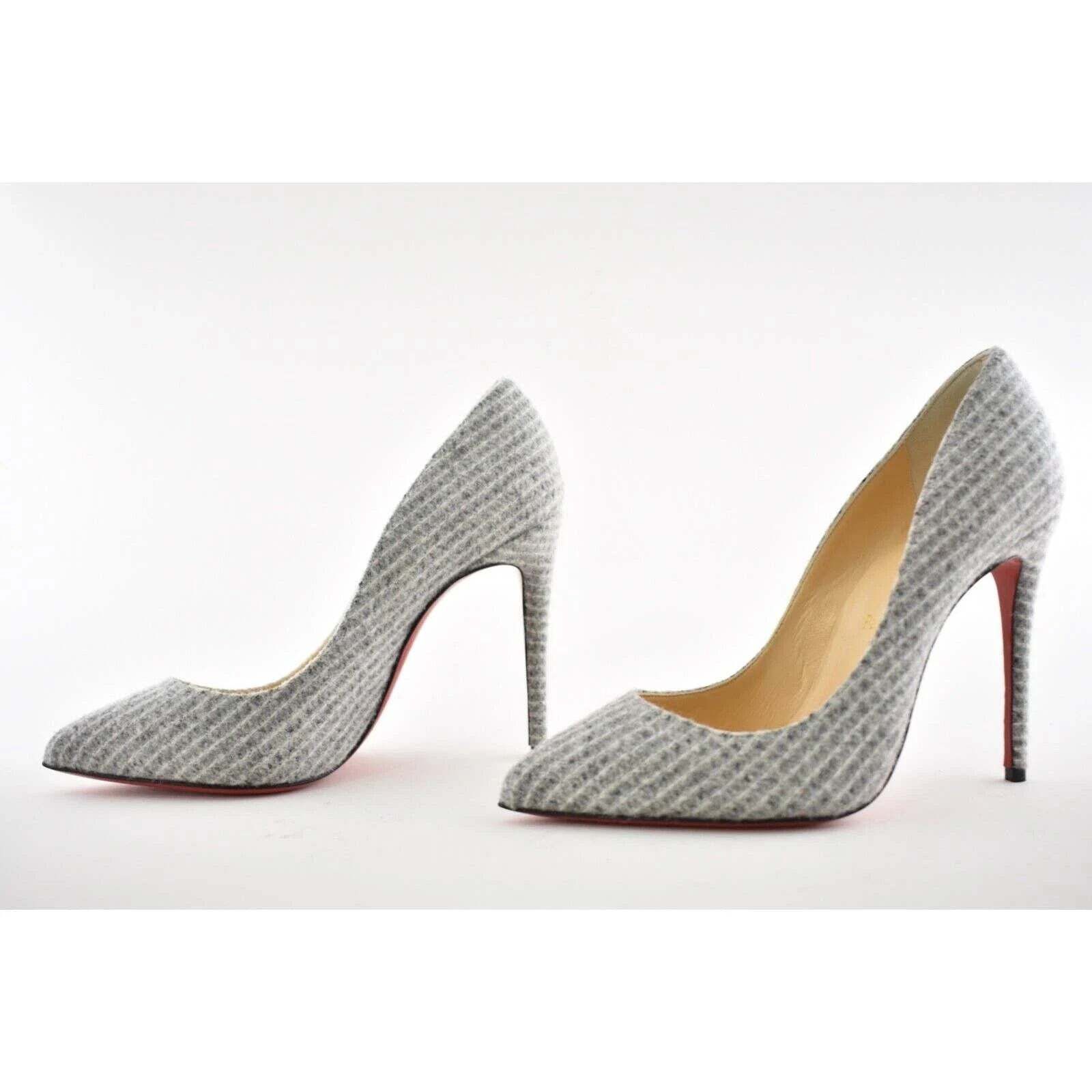 Christian Louboutin Christian Louboutin Pigalle Follies 100 Grey Flanelle Tennis Size US 8.5 / IT 38.5 - 10 Thumbnail