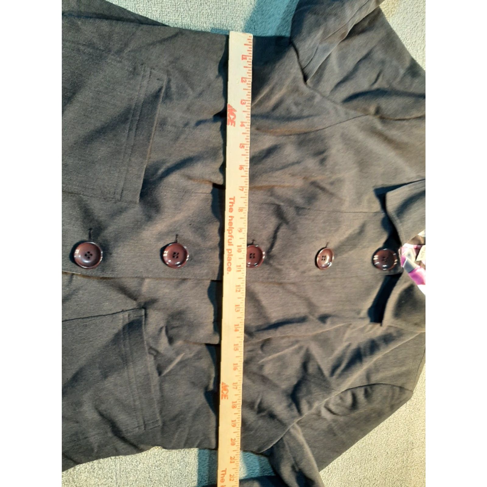 Vintage TANJAY Blazer Jacket Womens 16P Petite Gray 2 Pocket 5 Button Blazer Suit Jacket for Women, 16 Petite Gray, Polyester, Business Size XXL / US 16-18 / IT 52-54 - 4 Thumbnail