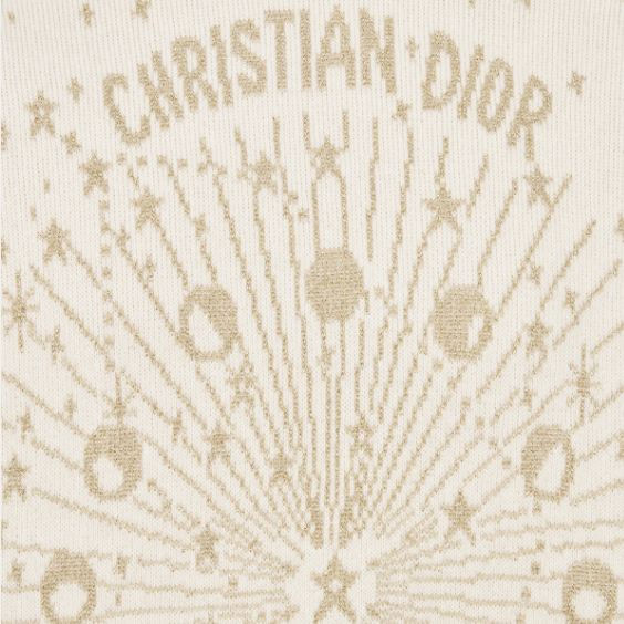 Dior o1w1db10326 514S55 Embroidered Sweater in Ecru/Gold Size M / US 6-8 / IT 42-44 - 3 Thumbnail