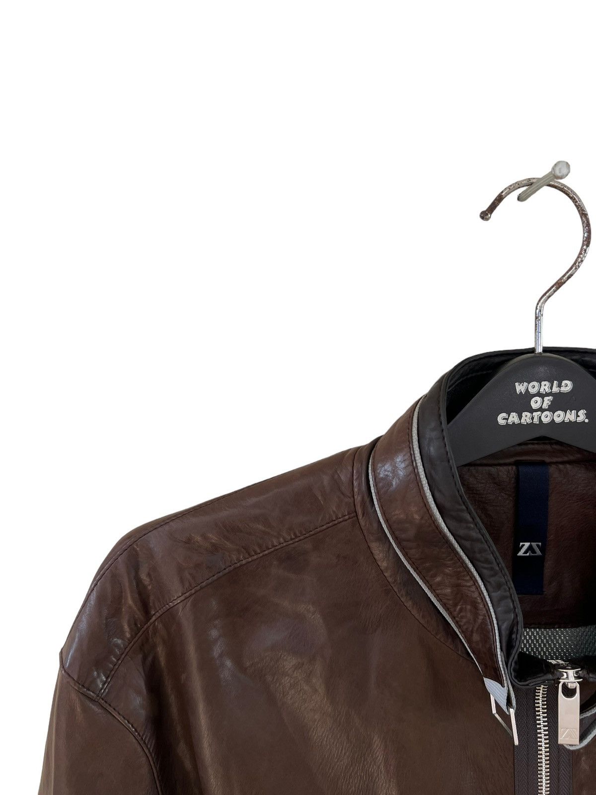 Ermenegildo Zegna Zegna Sport Patina Brown Leather Jacket Size US XXL / EU 58 / 5 - 13 Thumbnail