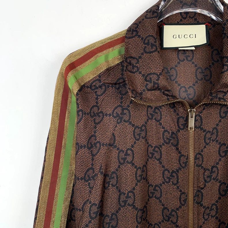 Gucci Gucci Brown logo old flower full print sleeve striped mulbe Size US M / EU 48-50 / 2 - 3 Thumbnail