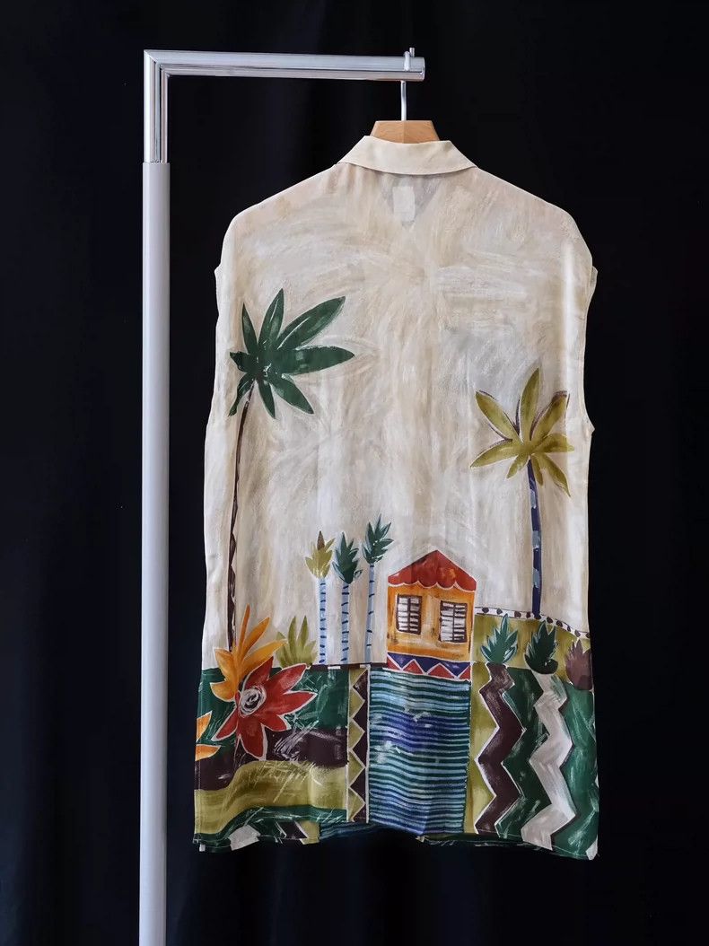 Kenzo KENZO Silk long shirt with no sleeves printed Size S / US 4 / IT 40 - 8 Thumbnail