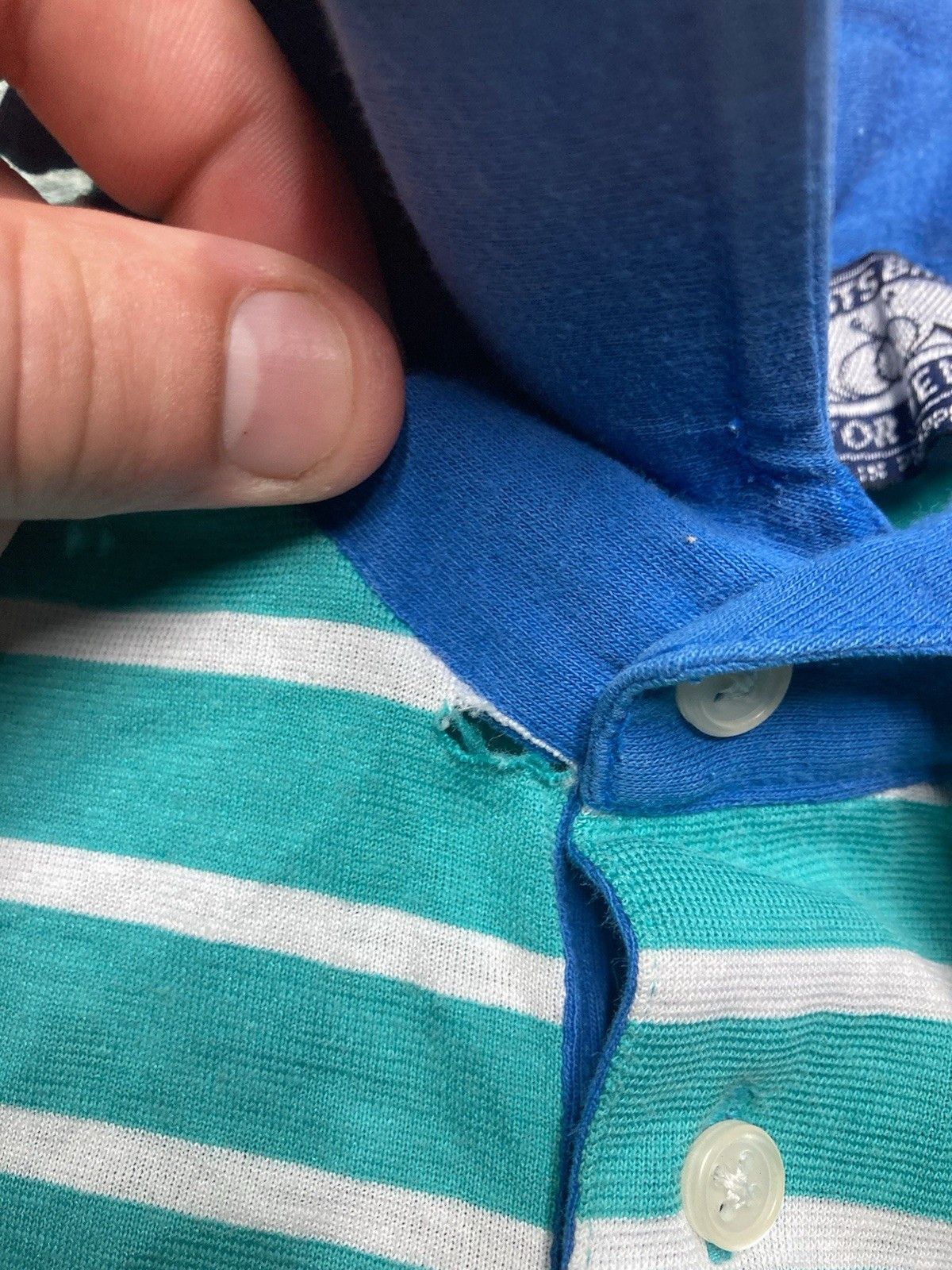 Vintage 80s polo shirt striped soft worn distressed thrashed large Size US L / EU 52-54 / 3 - 5 Thumbnail