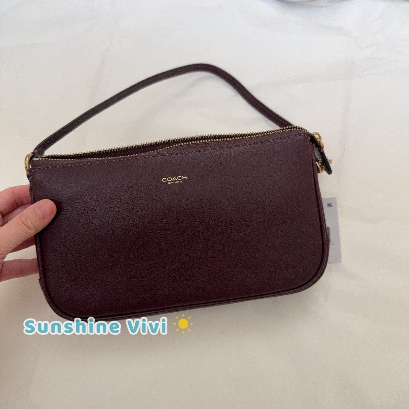 Coach NWT Coach Plaza Bag in Brass/Black Currant Leather CCC41 Size ONE SIZE - 2 Thumbnail