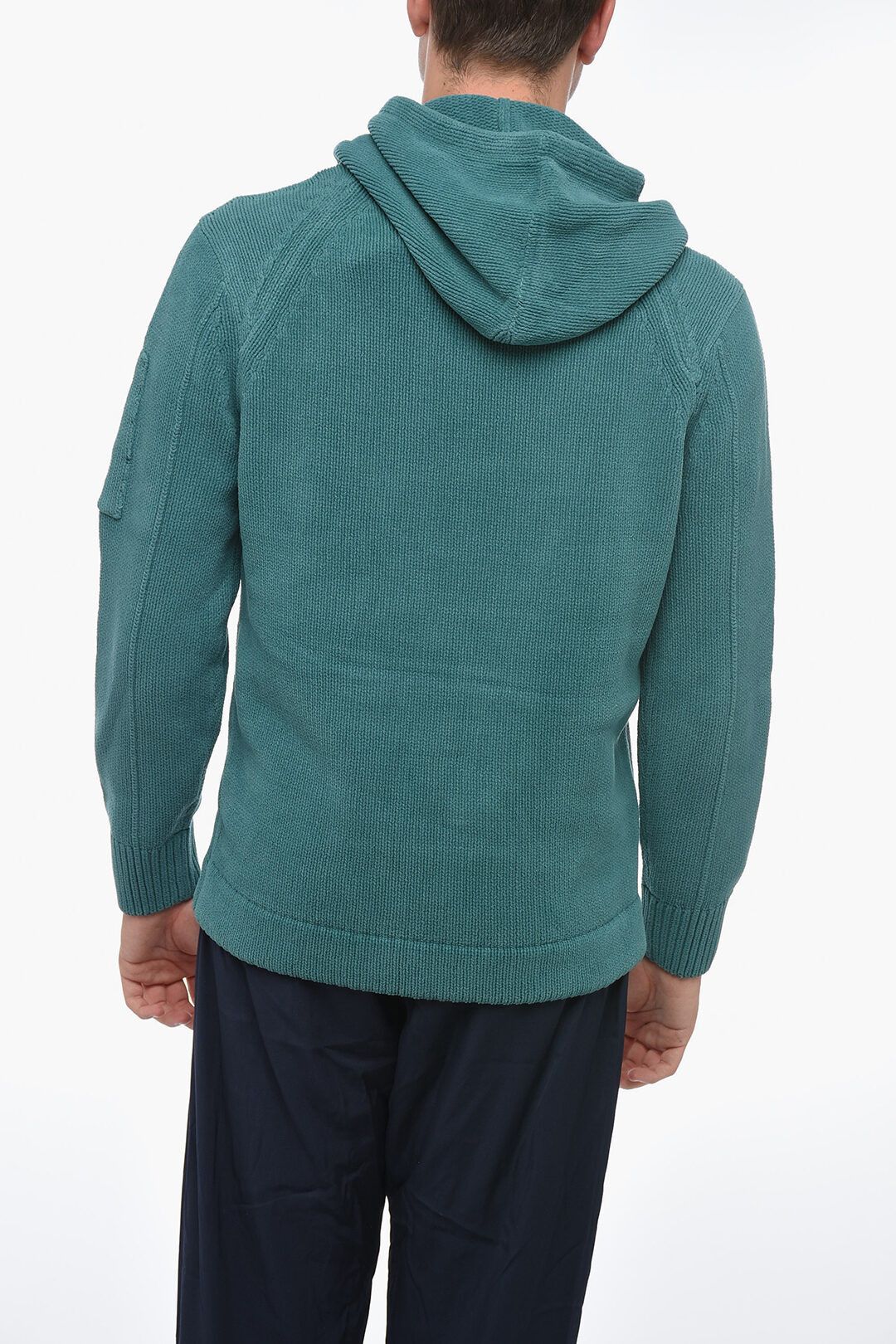 C.P. Company og1mm1024 Chenille Knitted Hoodie in Blue Size US L / EU 52-54 / 3 - 3 Thumbnail