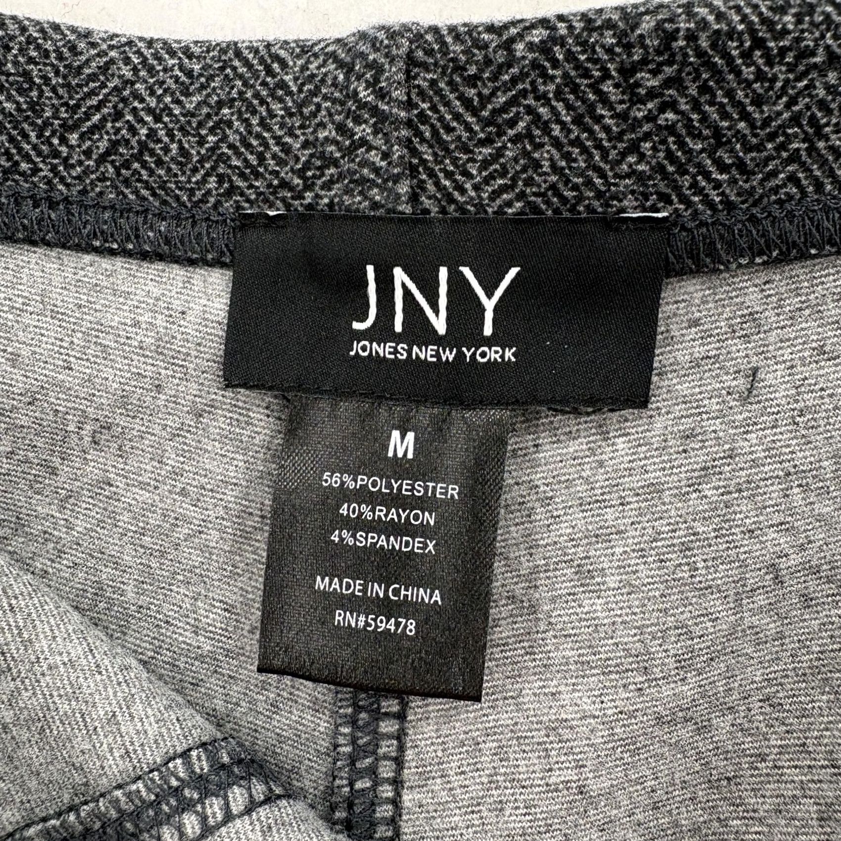 Jones New York Jones New York Wide-Leg Ponte Pants Womens Medium Gray Herringbone Stretch NWT Size 32" / US 10 / IT 46 - 5 Thumbnail