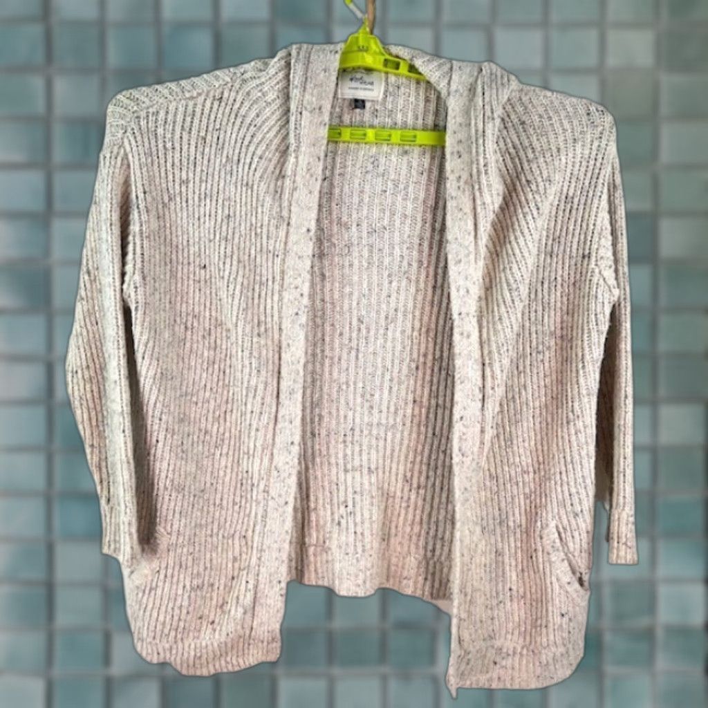 Vintage VINTAGE Knit Wear Cardigan Sweater Womens S Cable Knit Cotton Pockets Hippie Hoodie Beige Bohemian 70s Womens Size S / US 4 / IT 40 - 1 Thumbnail