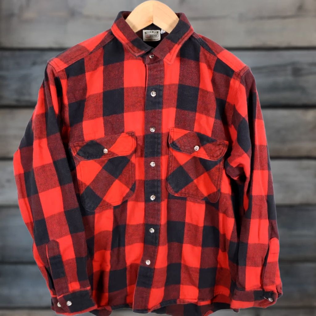 Vintage VINTAGE Five Brother Flannel Shirt Men's Large Red Black Buffalo Plaid Workwear Size US L / EU 52-54 / 3 - 1 Thumbnail