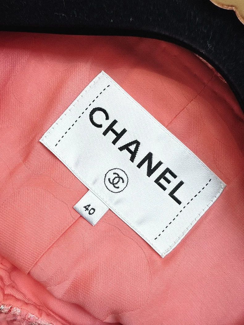 Other Chanel Pink Tweed Round Neck Jacket Size L / US 10 / IT 46 - 8 Thumbnail