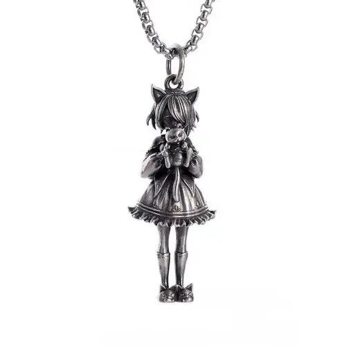 VIBE Cute Girl Holding A Cat Pendant Size ONE SIZE - 3 Thumbnail