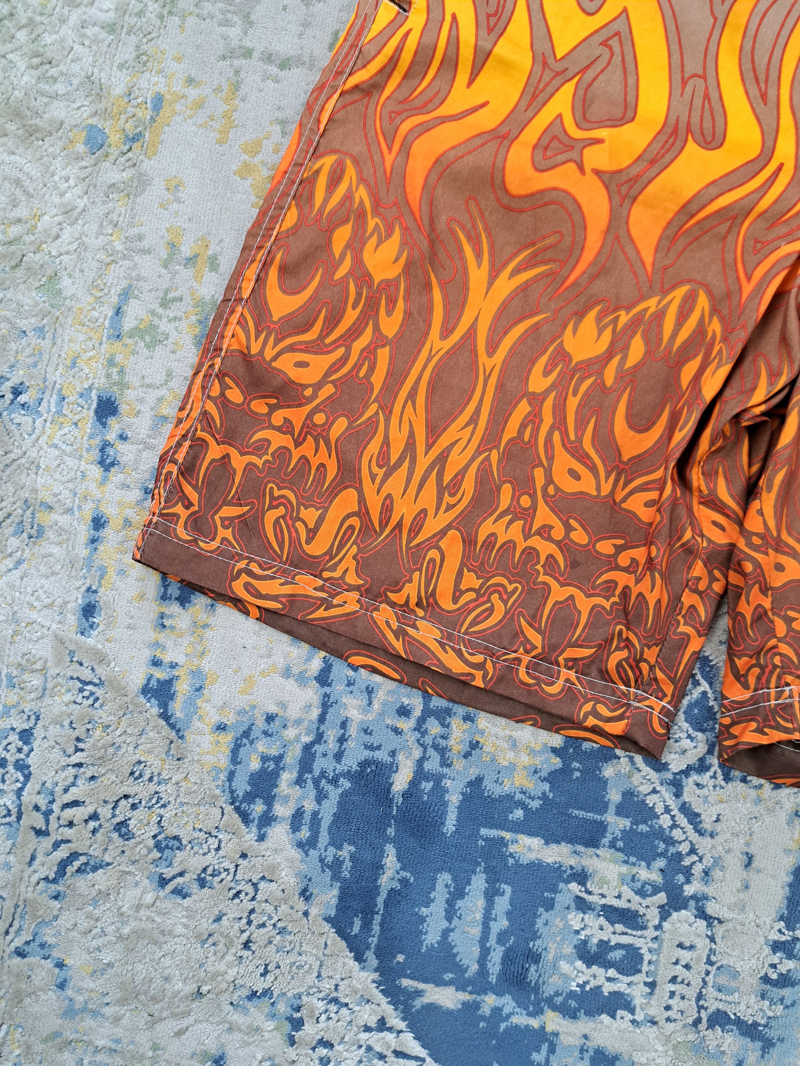 Japanese Brand Fullprint Flame Fire Shorts Like Hellstar Gallery Dept. Bape Size US 30 / EU 46 - 3 Thumbnail