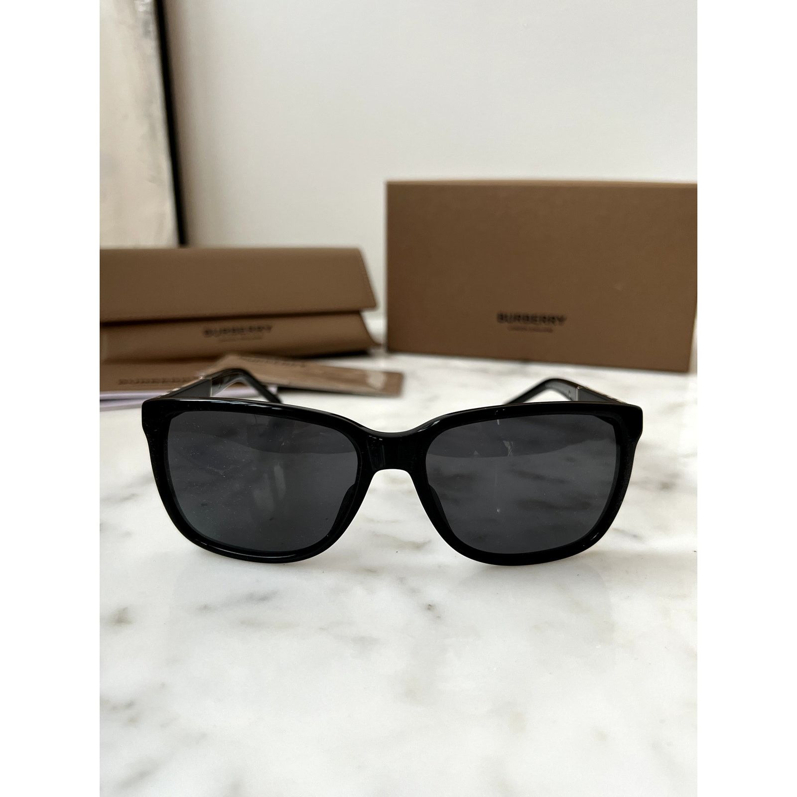 Burberry NEW Burberry BE4181 Black Unisex Check Print Sunglasses Size ONE SIZE - 3 Thumbnail