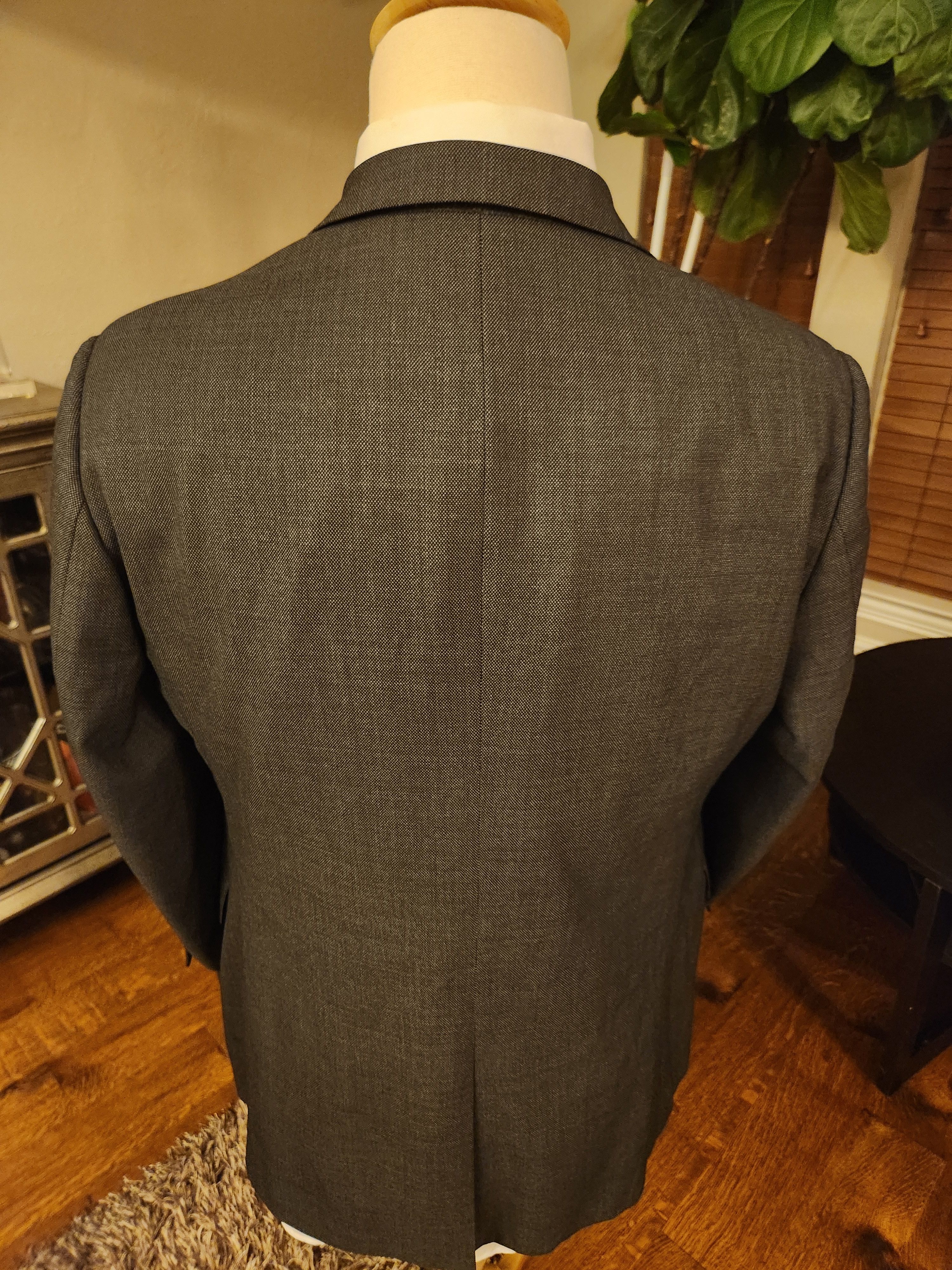 J.Hilburn J. Hilburn by JDB 100% Wool Gray Blazer Size 44S - 2 Thumbnail