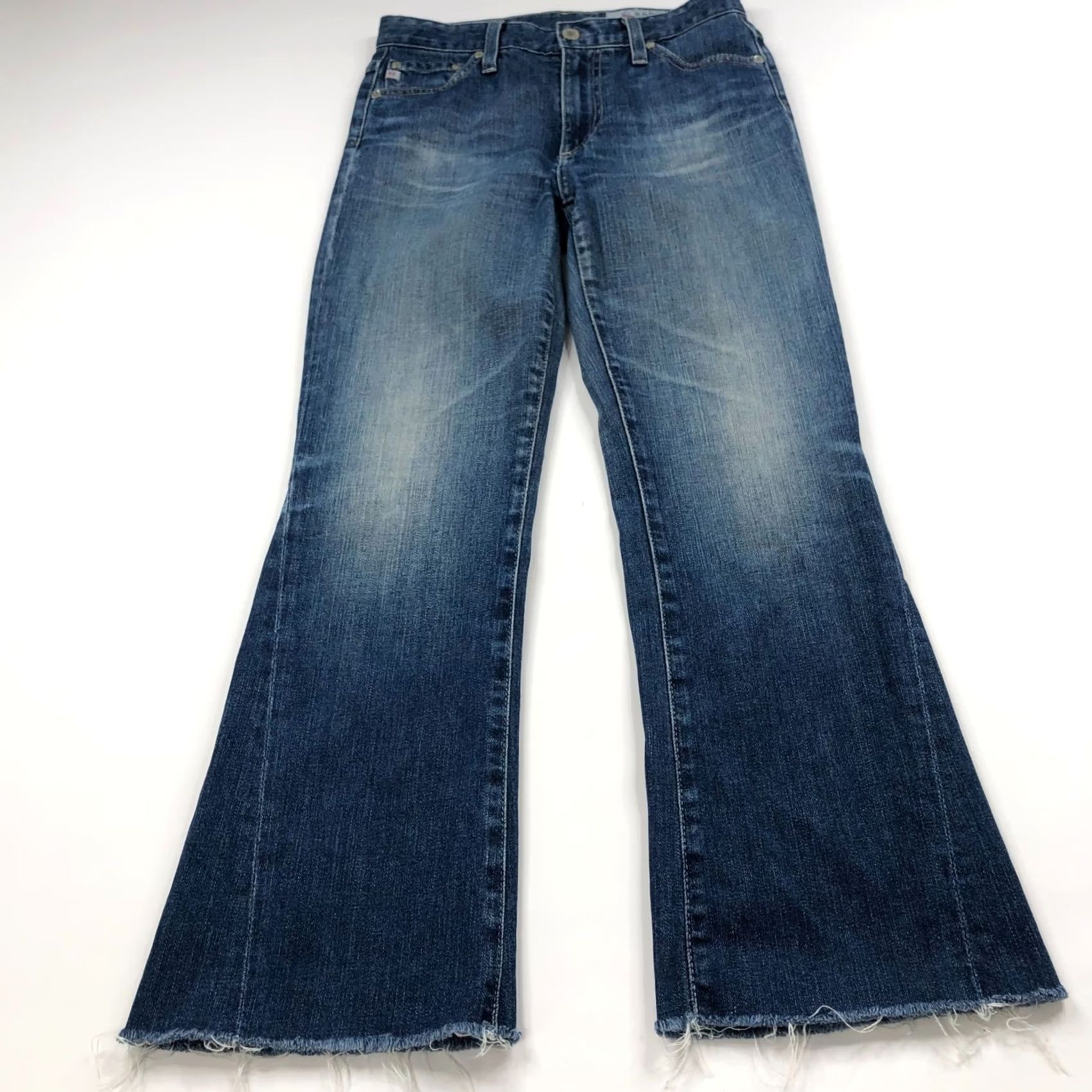 Vintage AG Adriano Goldschmied The Quinne High Rise Cropped Kick Flare Jeans 26 (Fits 27W 26L) Women Regular Blue 5-Pocket Denim Slim Stretch Vintage No Size ONE SIZE - 3 Thumbnail
