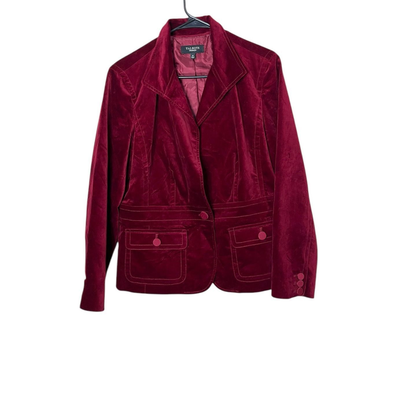 Other Talbots Deep Red/Burgundy Velvet Blazer Jacket Lined Size 12 Size XL / US 12-14 / IT 48-50 - 1 Thumbnail
