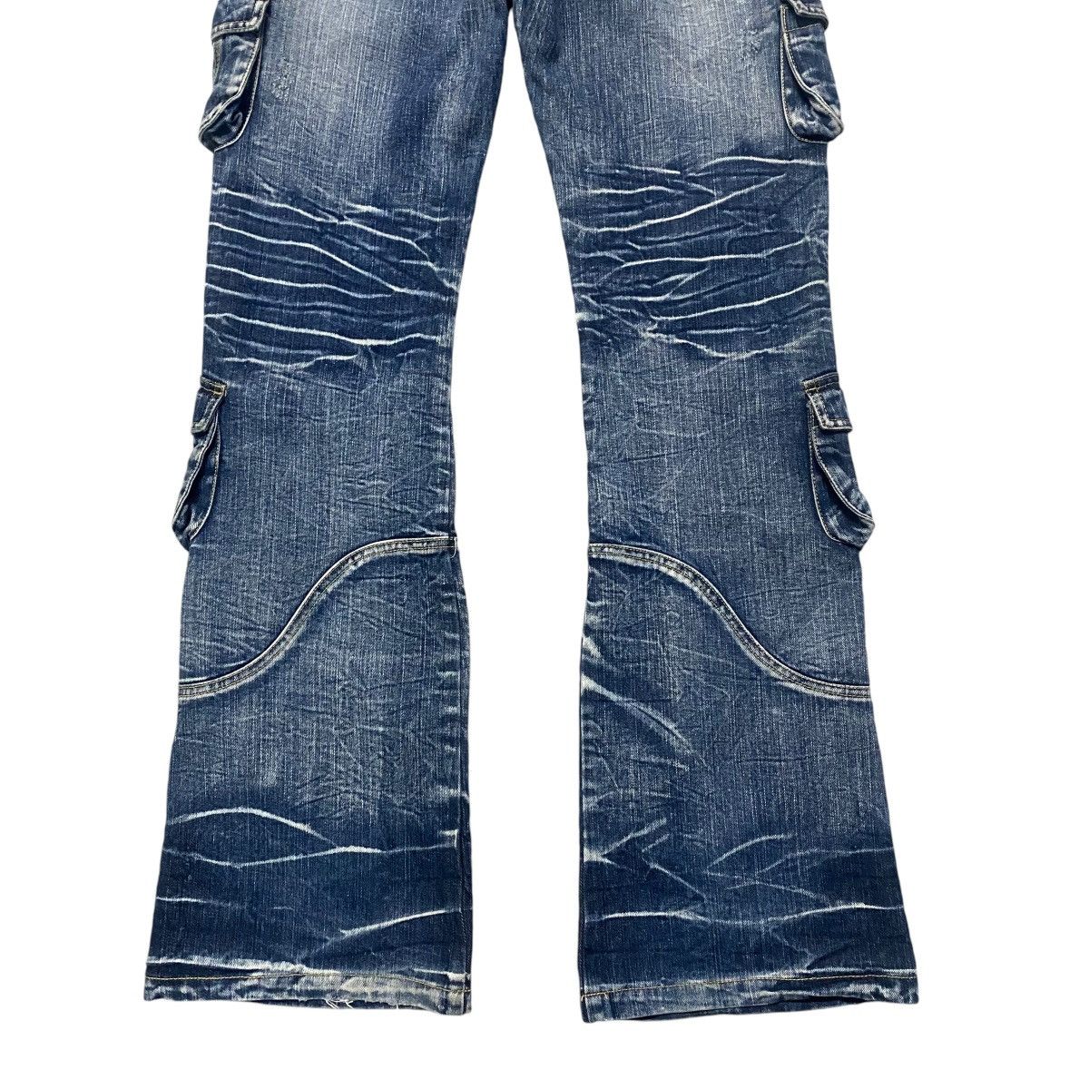 Japanese Brand Vintage TOPISM Denim Super Flare Cargo Pants Size US 34 / EU 50 - 13 Thumbnail