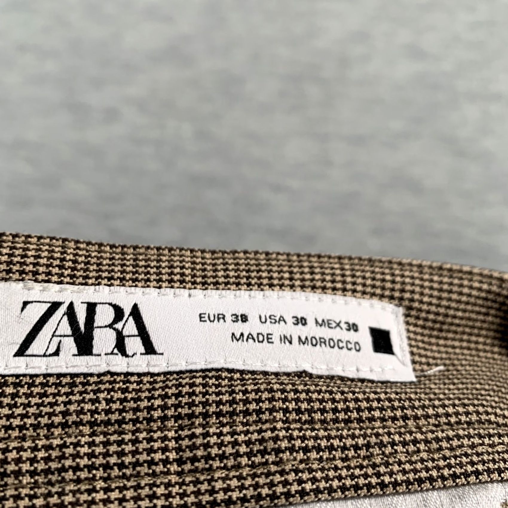 Zara Zara Pants Mens 30 Brown Slim Fit Dress Trousers Stretch Modern Check Pattern Size US 30 / EU 46 - 5 Thumbnail