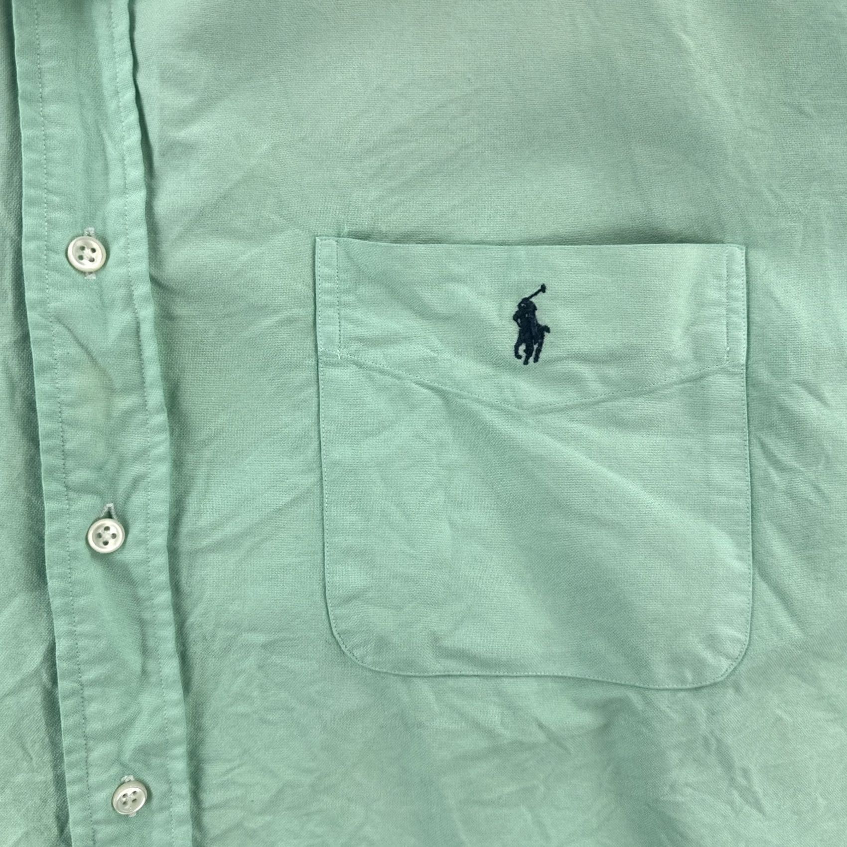 Ralph Lauren VINTAGE Ralph Lauren Men’s Large Button-Up Shirt Dyed Lime Green Thrashed Preppy Size US L / EU 52-54 / 3 - 6 Thumbnail
