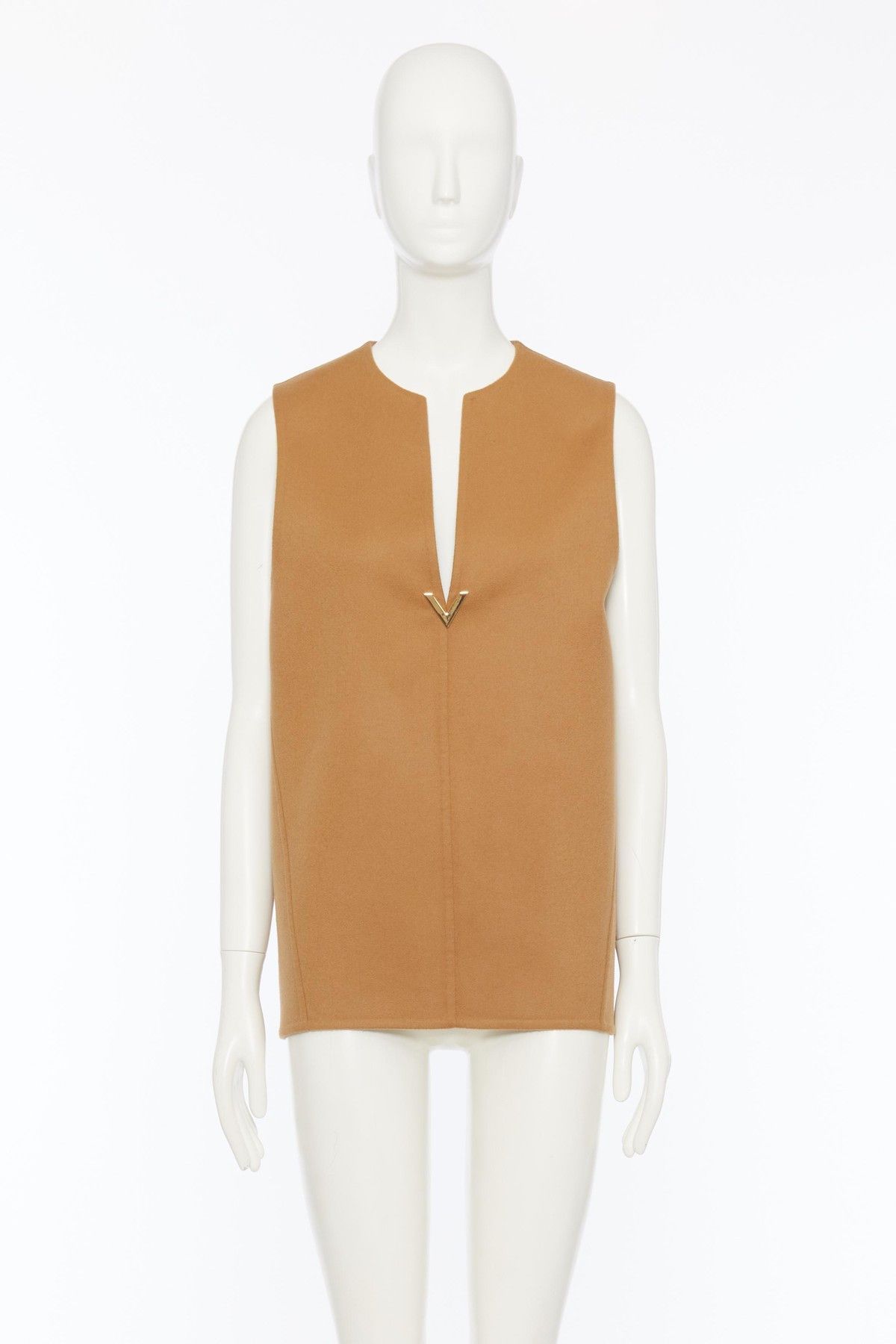 Valentino o1s1wg110525 Wool And Cashmere Top in Brown Size L / US 10 / IT 46 - 1 Thumbnail