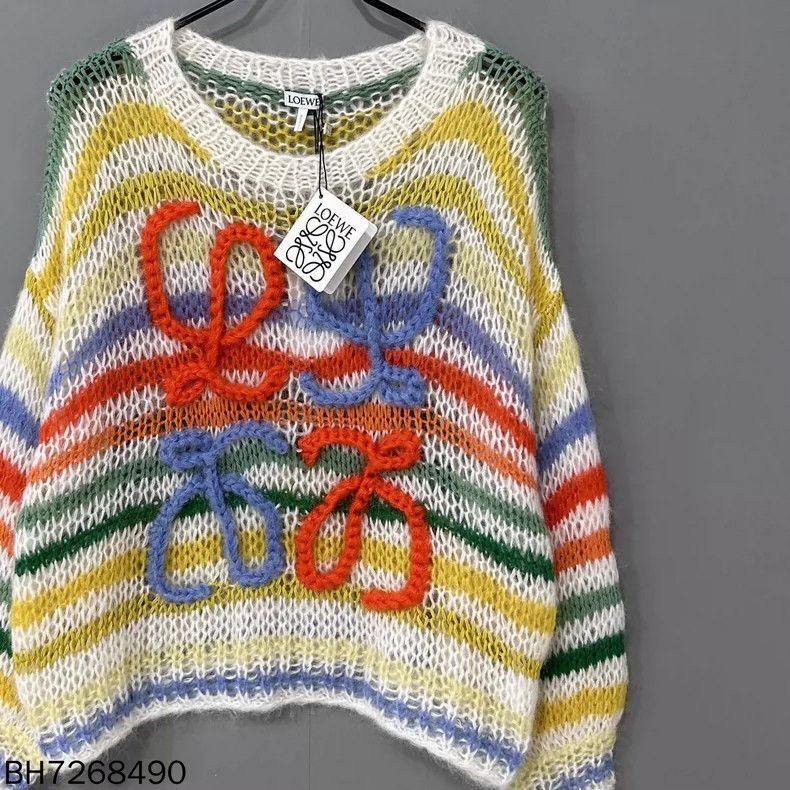 Loewe LOEWE Logo striped horsehair sweater Size S / US 4 / IT 40 - 5 Thumbnail