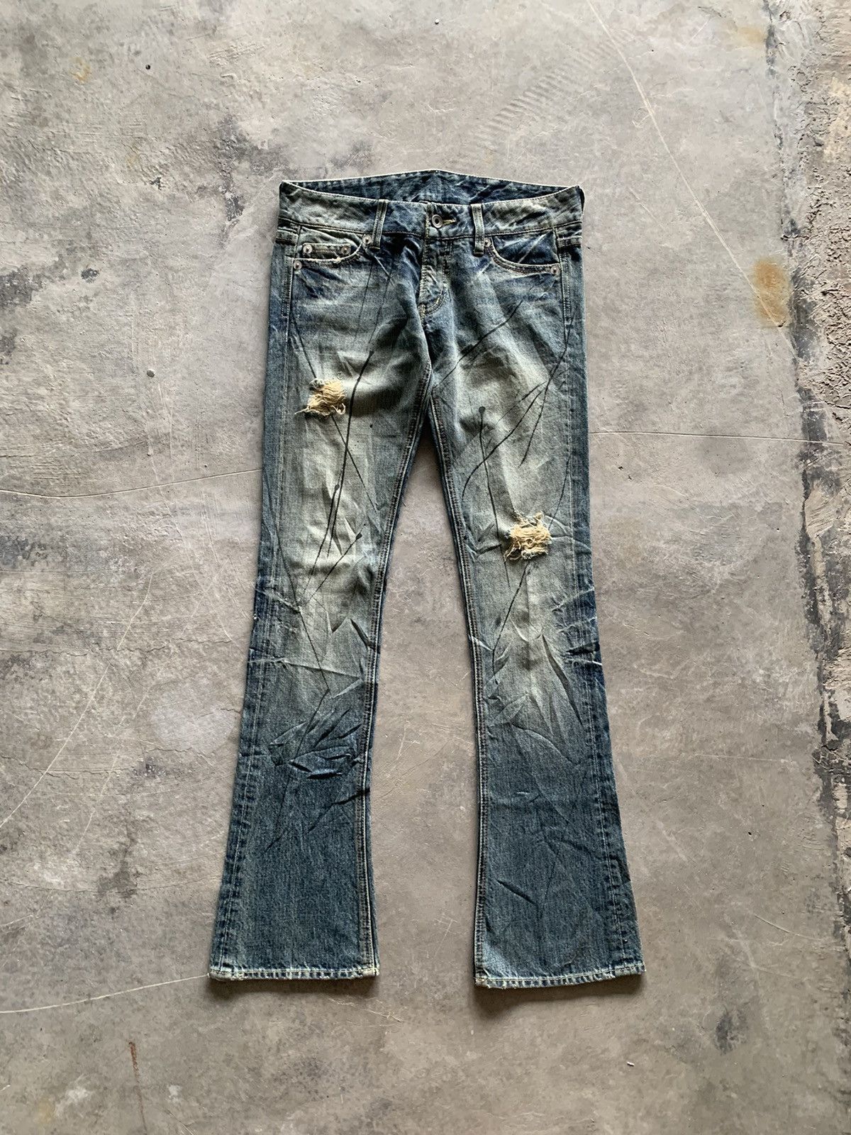 distressed flare splatter japanese ifsixwasnine/lgb inspired