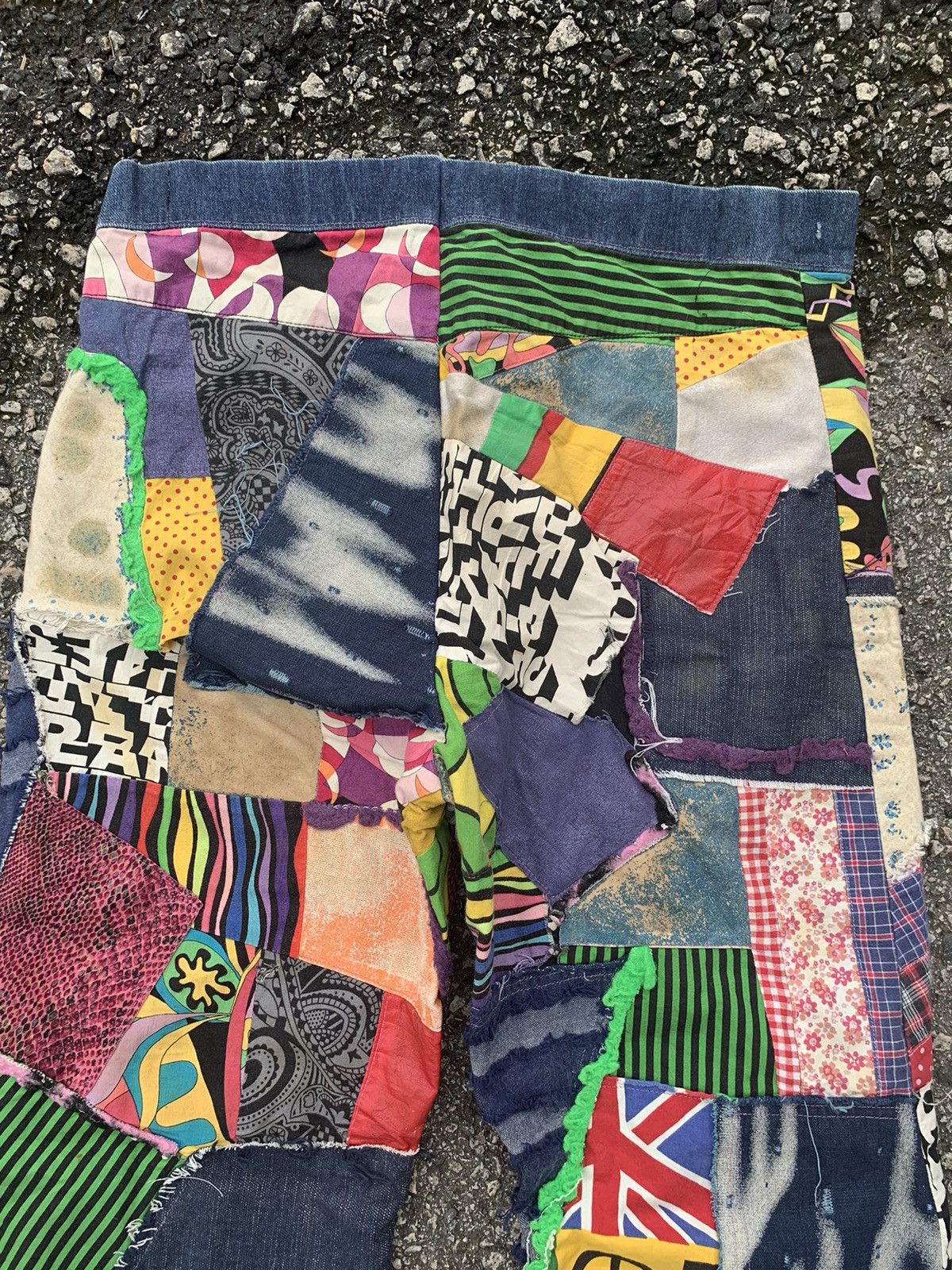 If Six Was Nine × Japanese Brand FLARE PATCHWORK HANDMADE HIPPIES STYLE REWORK INSANE PANTS🌈 Size US 32 / EU 48 - 14 Thumbnail