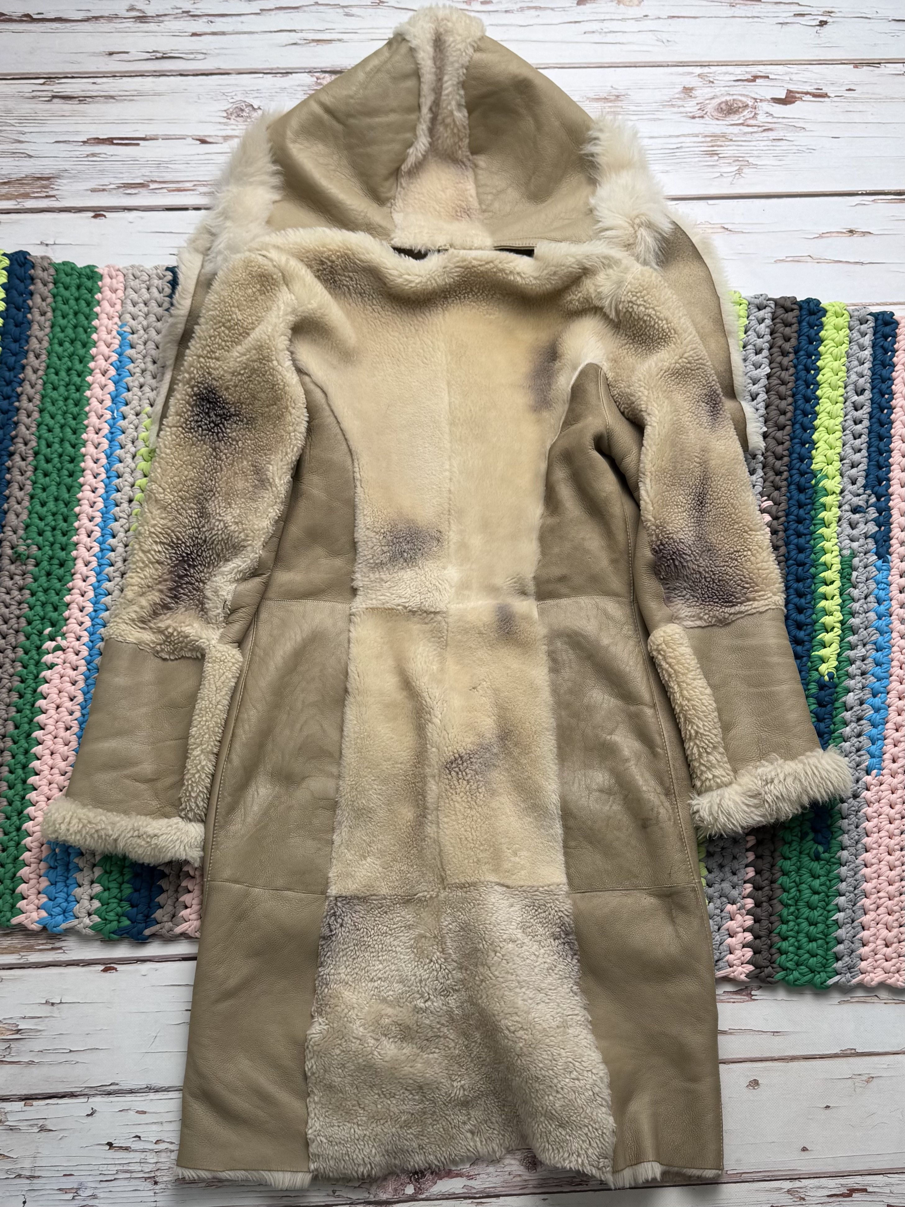 Vintage Vintage Real Sheepskin Hooded Coat (ET1)(D15) Size XL / US 12-14 / IT 48-50 - 21 Thumbnail