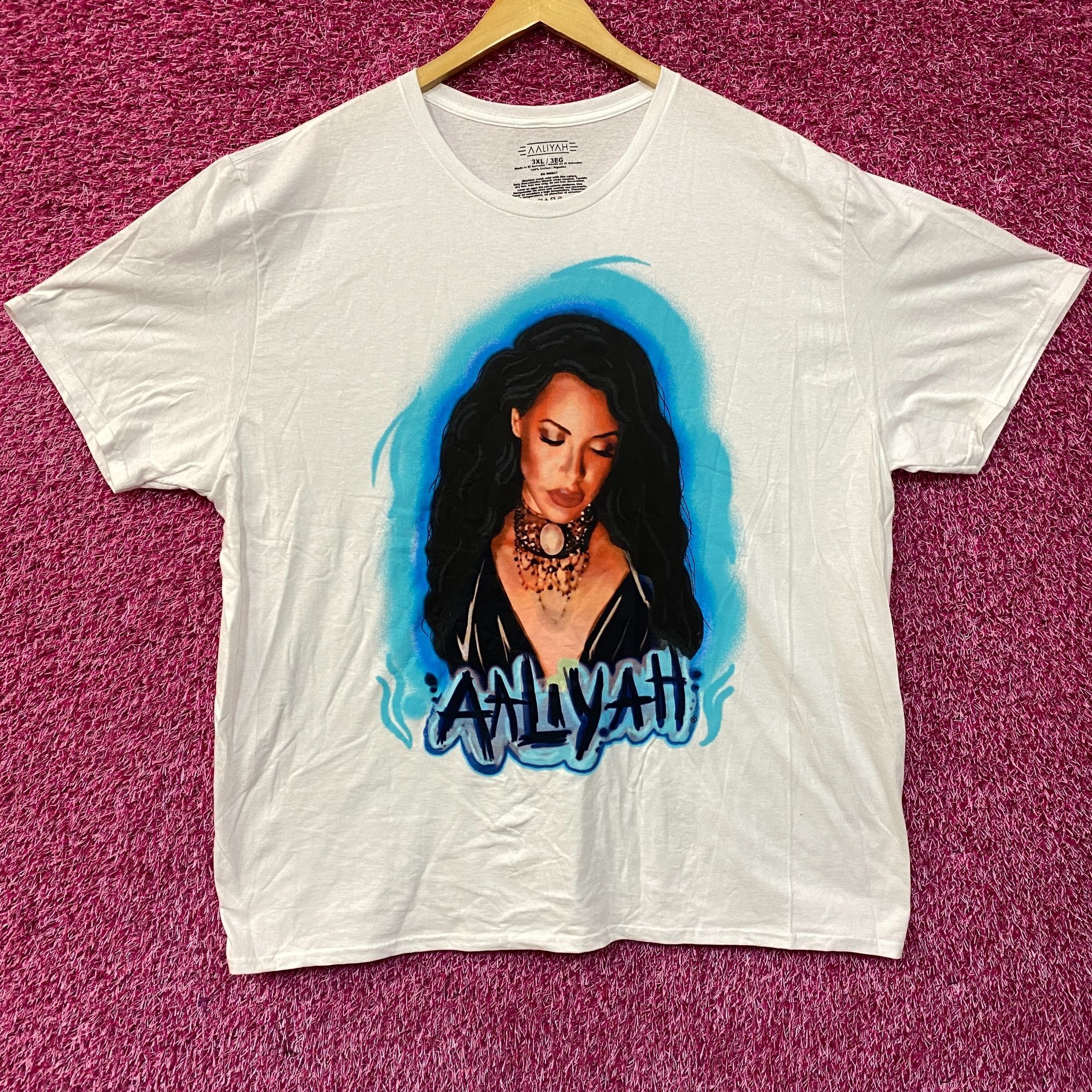 Rap Tees Aaliyah Airbrush Queen of Urban Pop Self-titled Album T-Shir Size US XXL / EU 58 / 5 - 1 Thumbnail