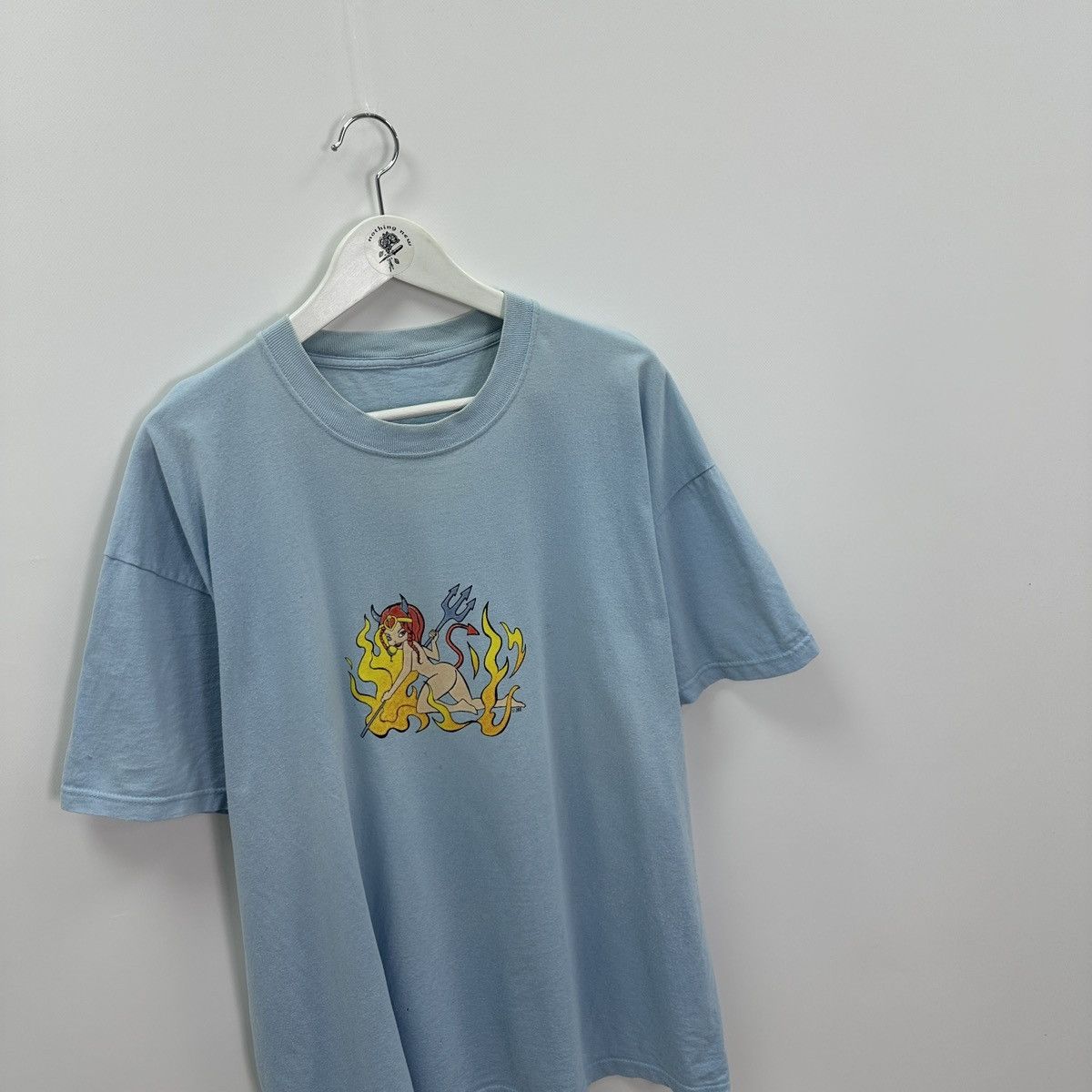 Vintage Vintage 90s Naked Devil Girl Skateboarding tee Fire y2k hype Size US XL / EU 56 / 4 - 3 Thumbnail