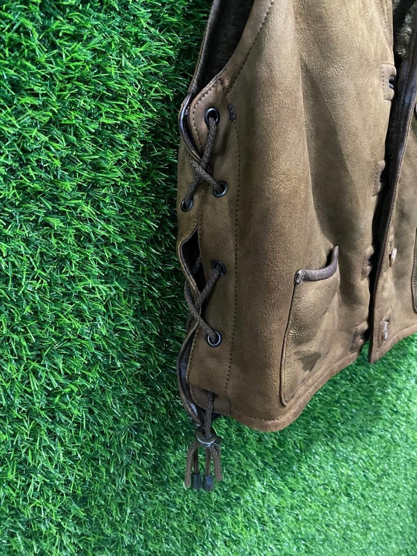 Vintage Vintage Shearling Spanish Lamb Leather Vest Size US M / EU 48-50 / 2 - 10 Thumbnail