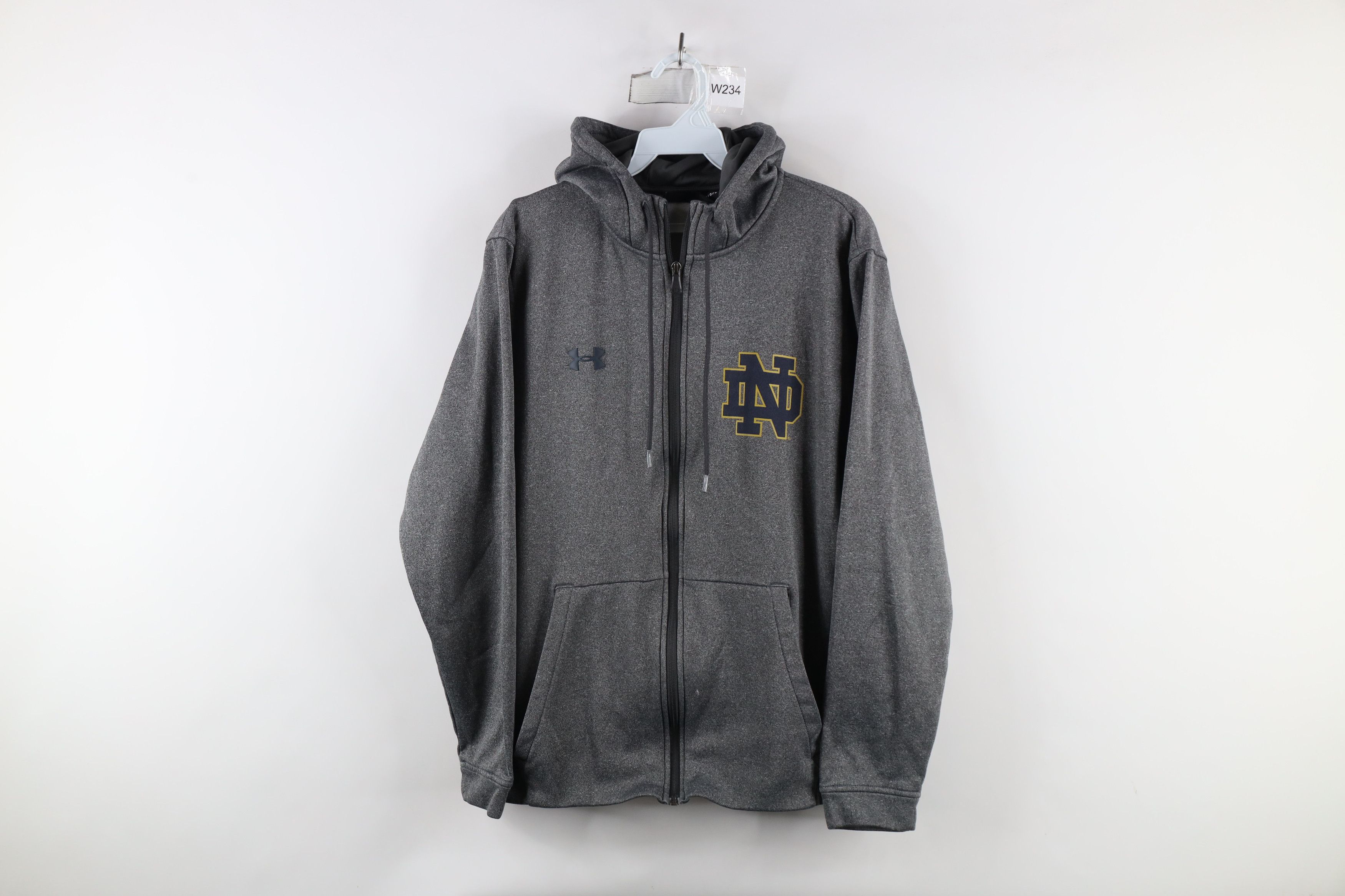 Under Armour × Vintage Under Armour Dame University Football Full Zip Hoodie Gray Size US L / EU 52-54 / 3 - 1 Thumbnail