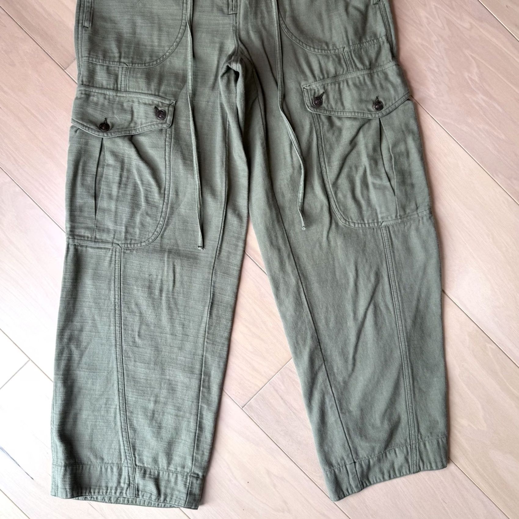 Free People Free People Tahiti Pull On Cargo Pants Women's Medium Green Wide-Leg Casual Pant Size 32" / US 10 / IT 46 - 4 Thumbnail