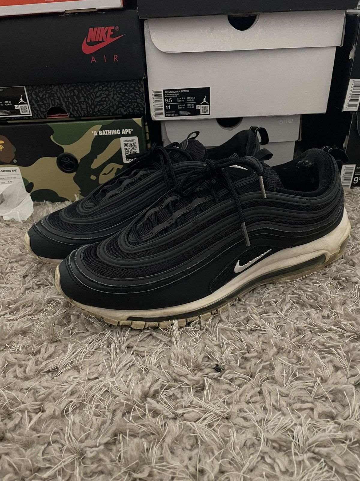 Nike Nike Air Max 97 Black Size US 12 / EU 45 - 1 Thumbnail